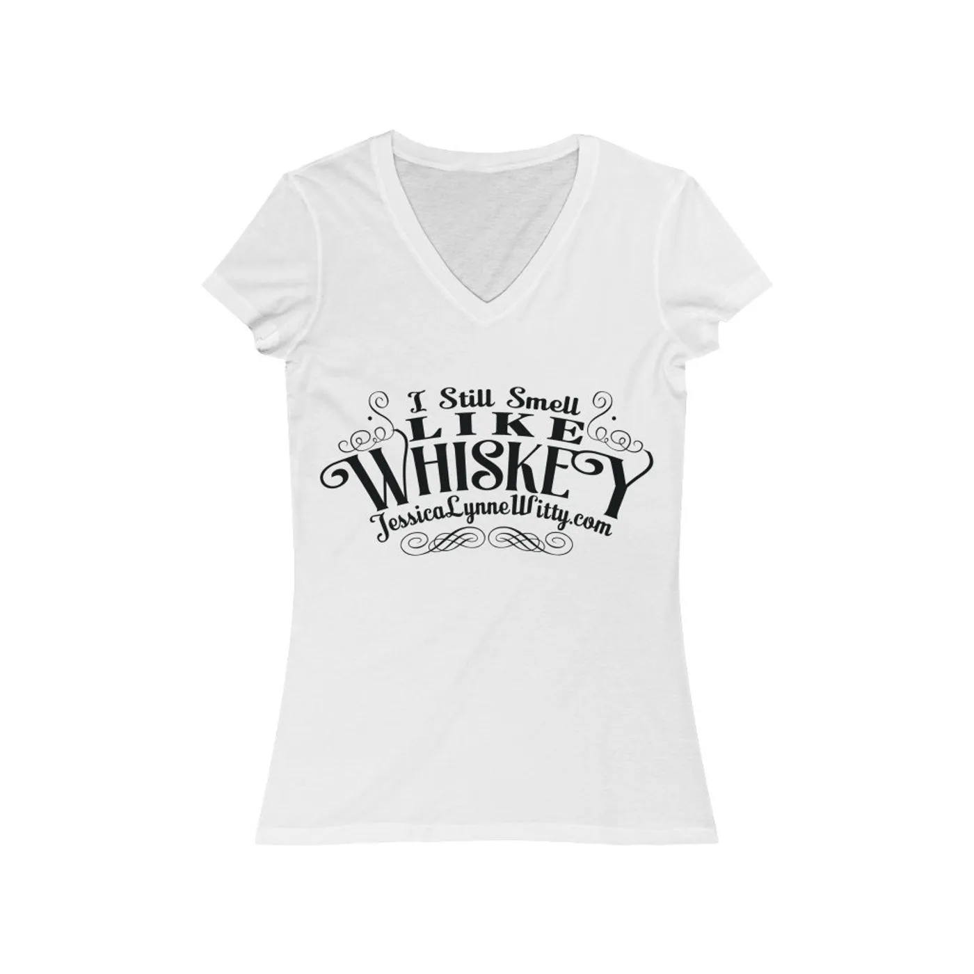 Jessica Lynne Witty "I Still Smell Like Whiskey" Women's Jersey Short Sleeve V-Neck Tee
