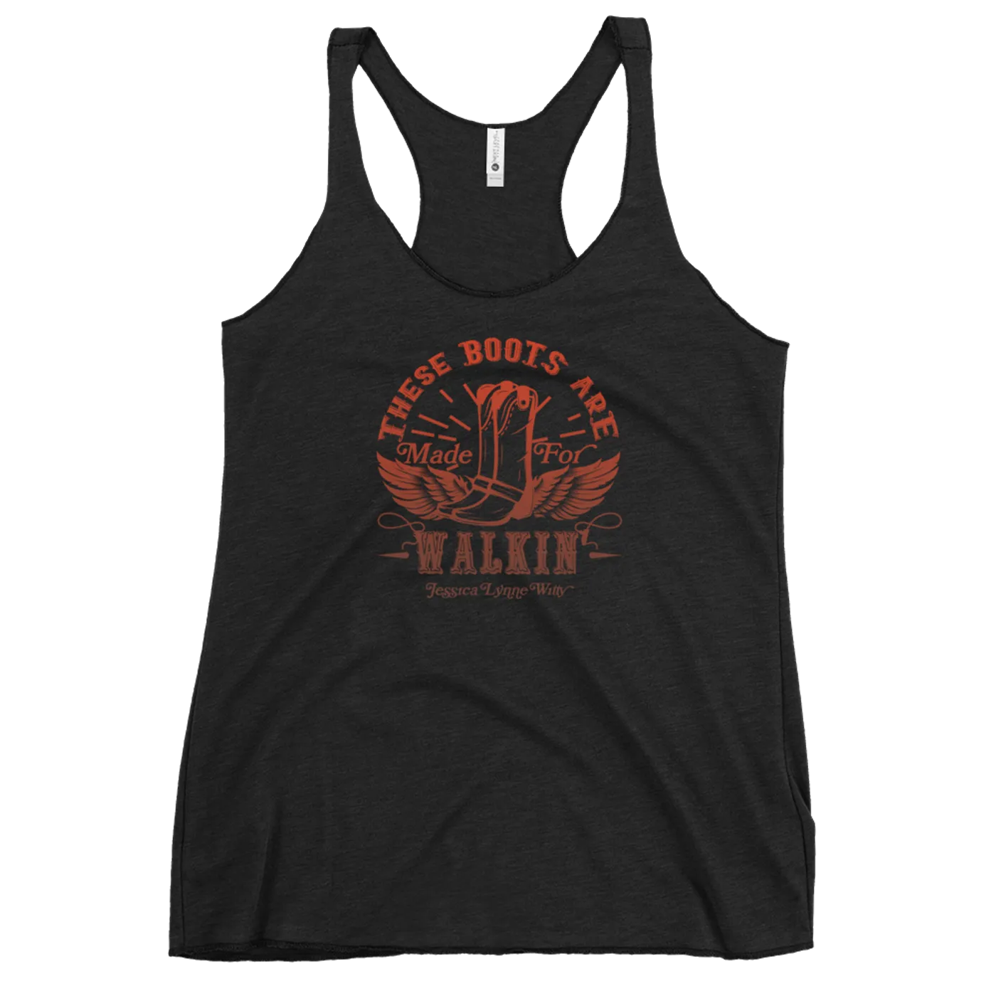 Jessica Lynne Witty These Boots Are Made For Walkin' Women's Racerback Tank