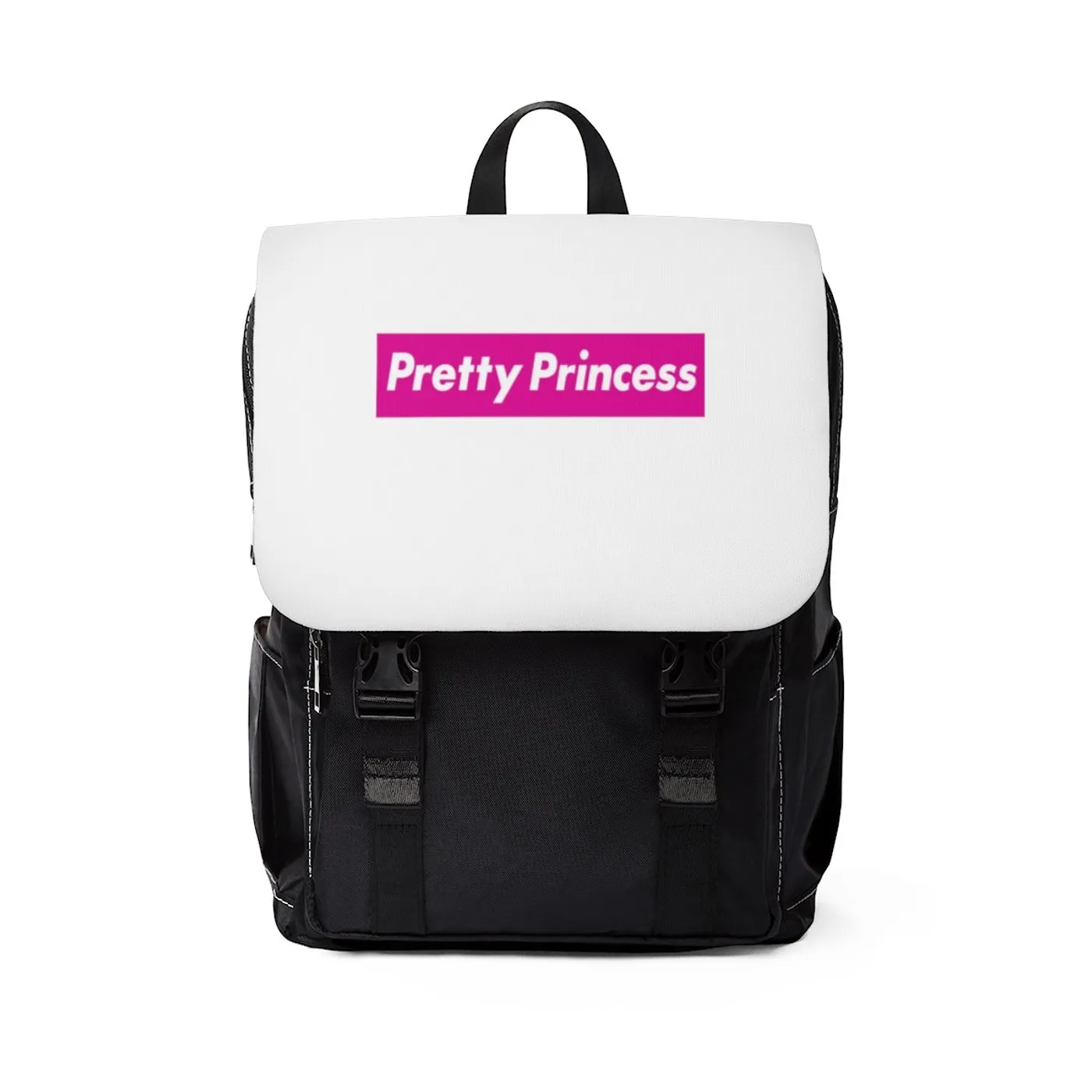 Shitty Princess Casual Shoulder Backpack in Pink Pretty Princess Logo