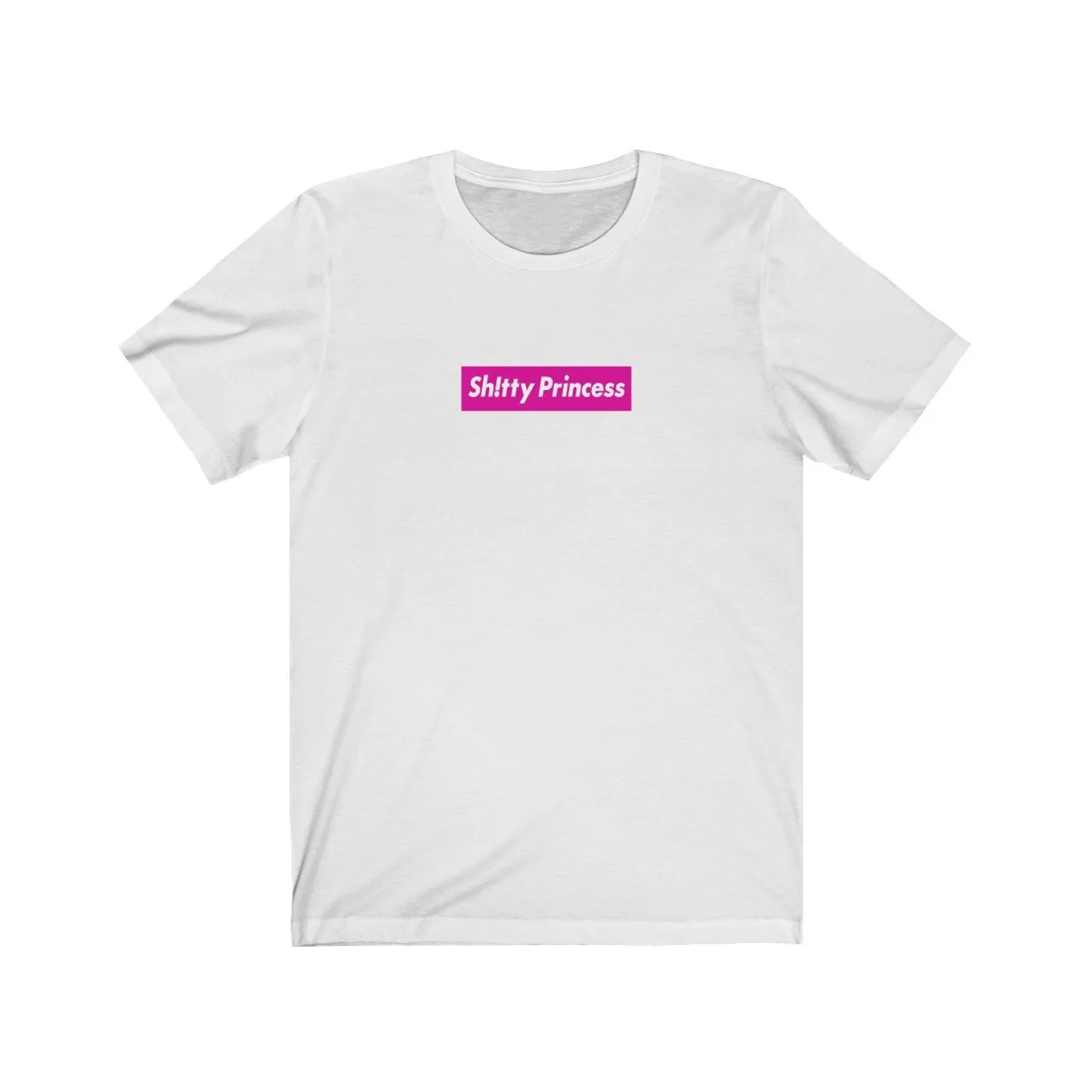 Unisex Jersey Short Sleeve Tee in Shitty Princess Pink Logo
