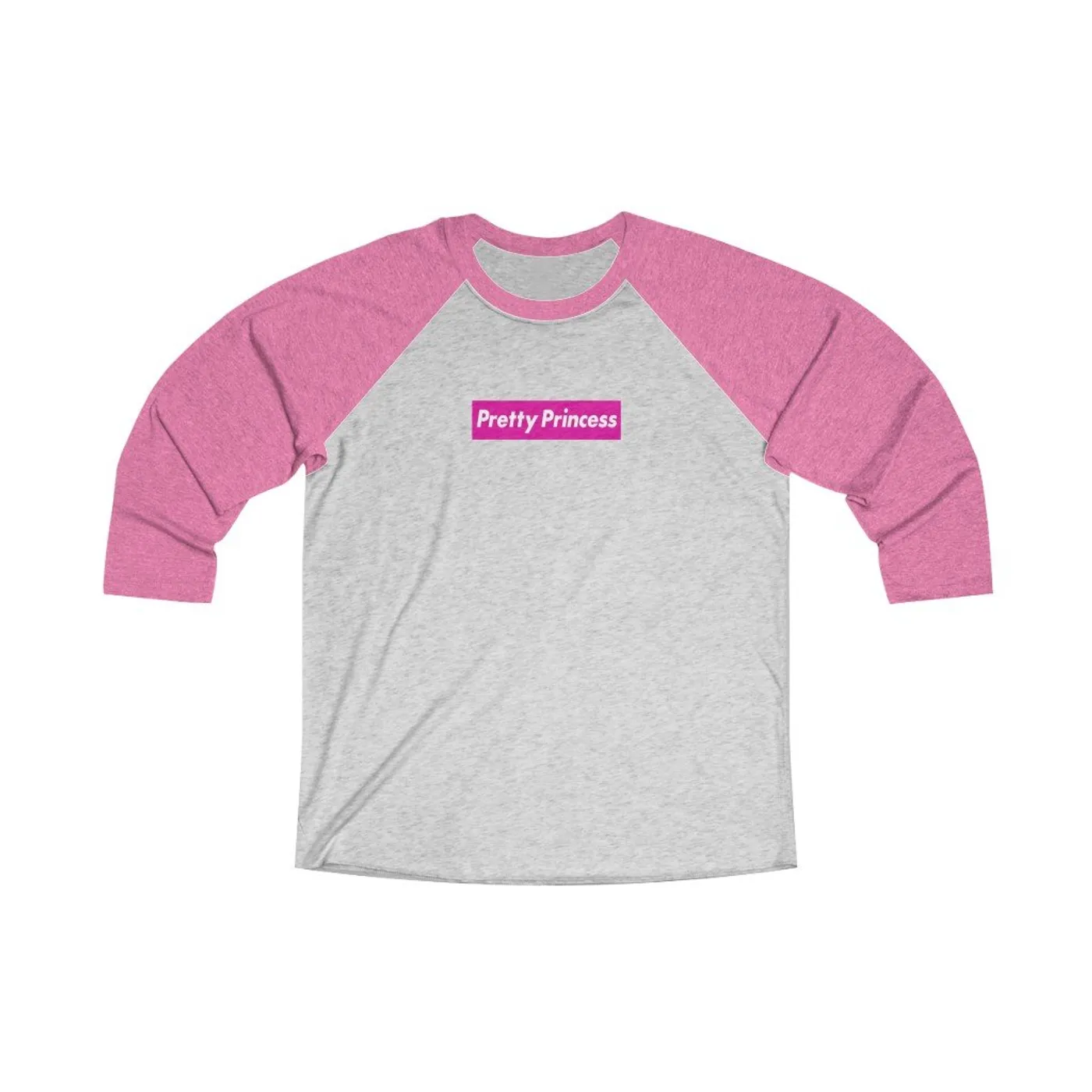 Shitty Princess Jersey T - Unisex Tri-Blend 3/4 Raglan Tee in Pretty Princess Pink Logo