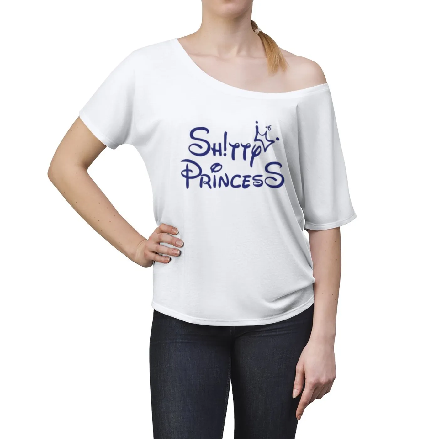 Women's Slouchy Top in Shitty Princess OG Logo