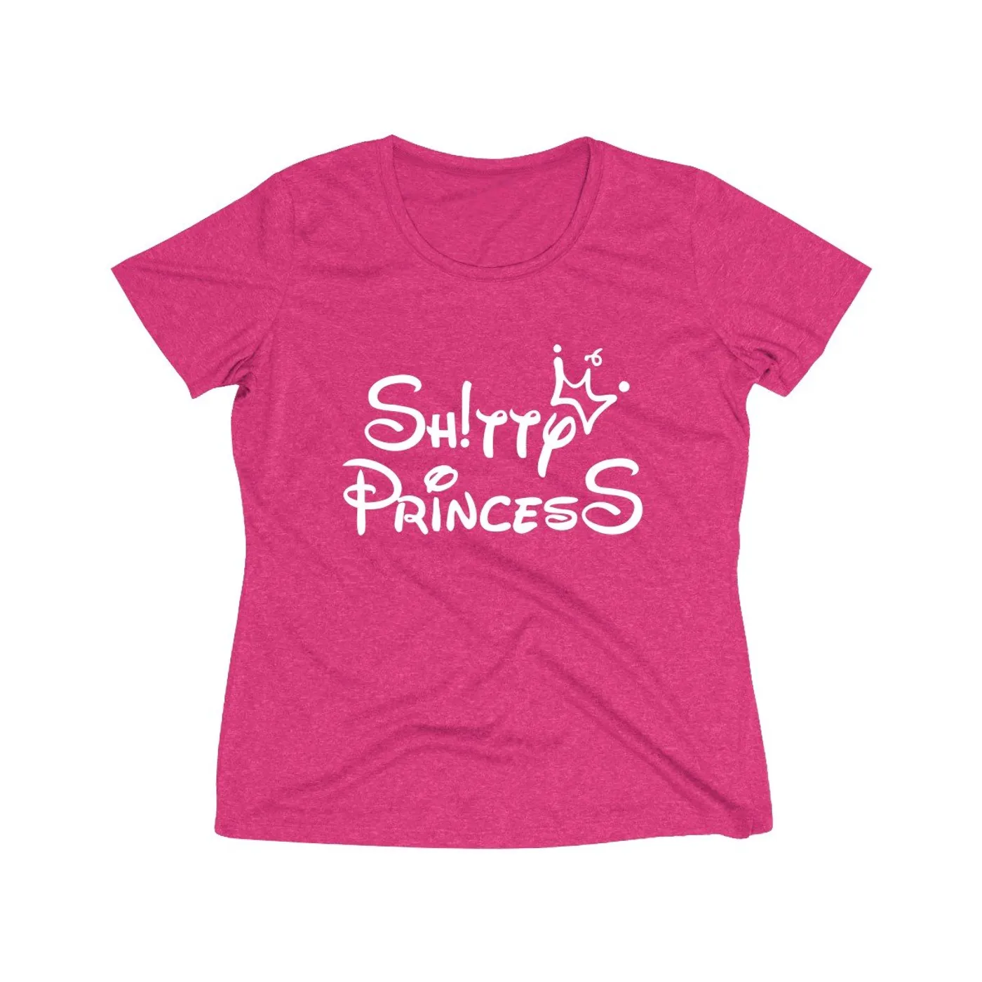 Women's Heather Wicking Tee in Shitty Princess White Og Logo