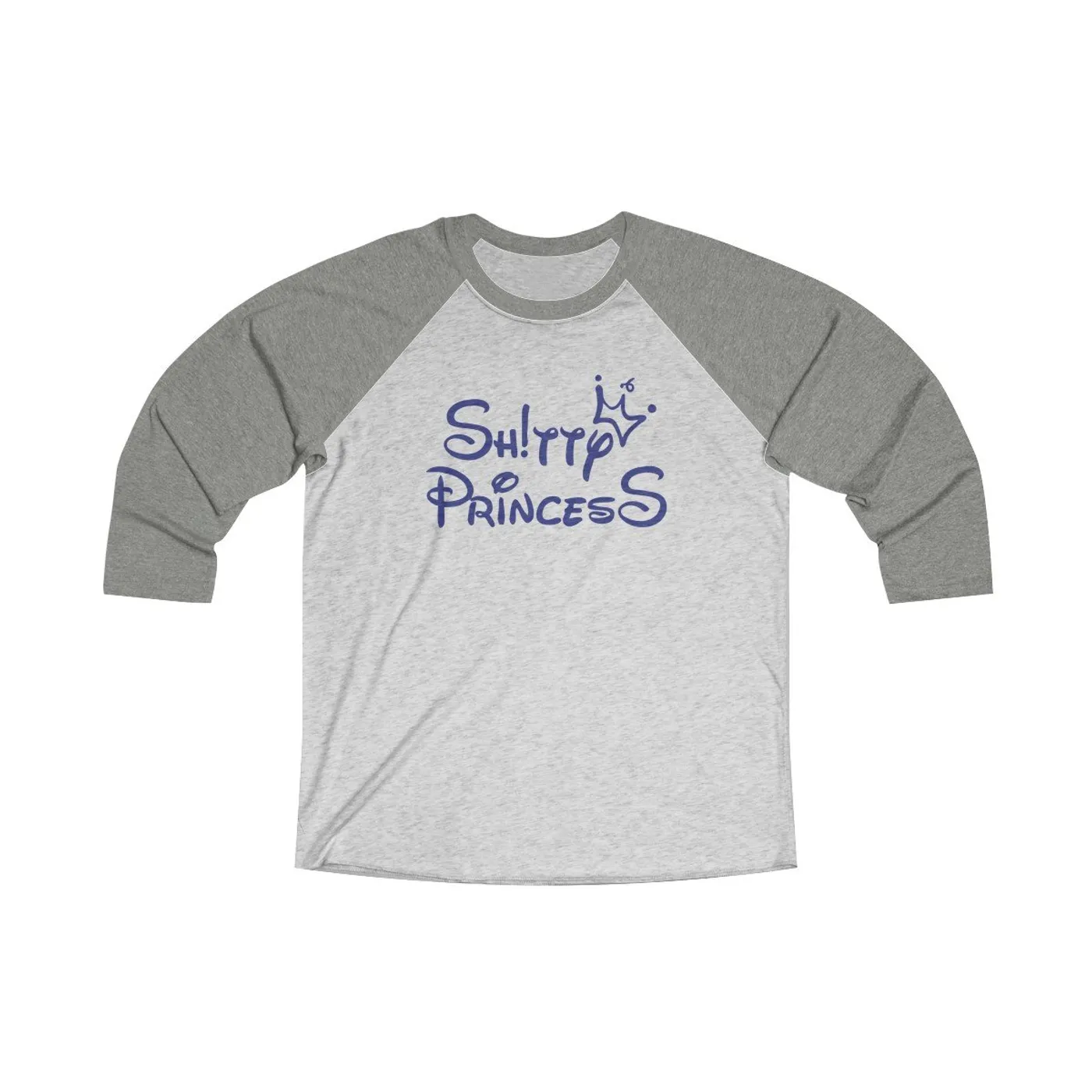 Unisex Tri-Blend 3/4 Raglan Tee in Shitty Princess Navy OG Logo