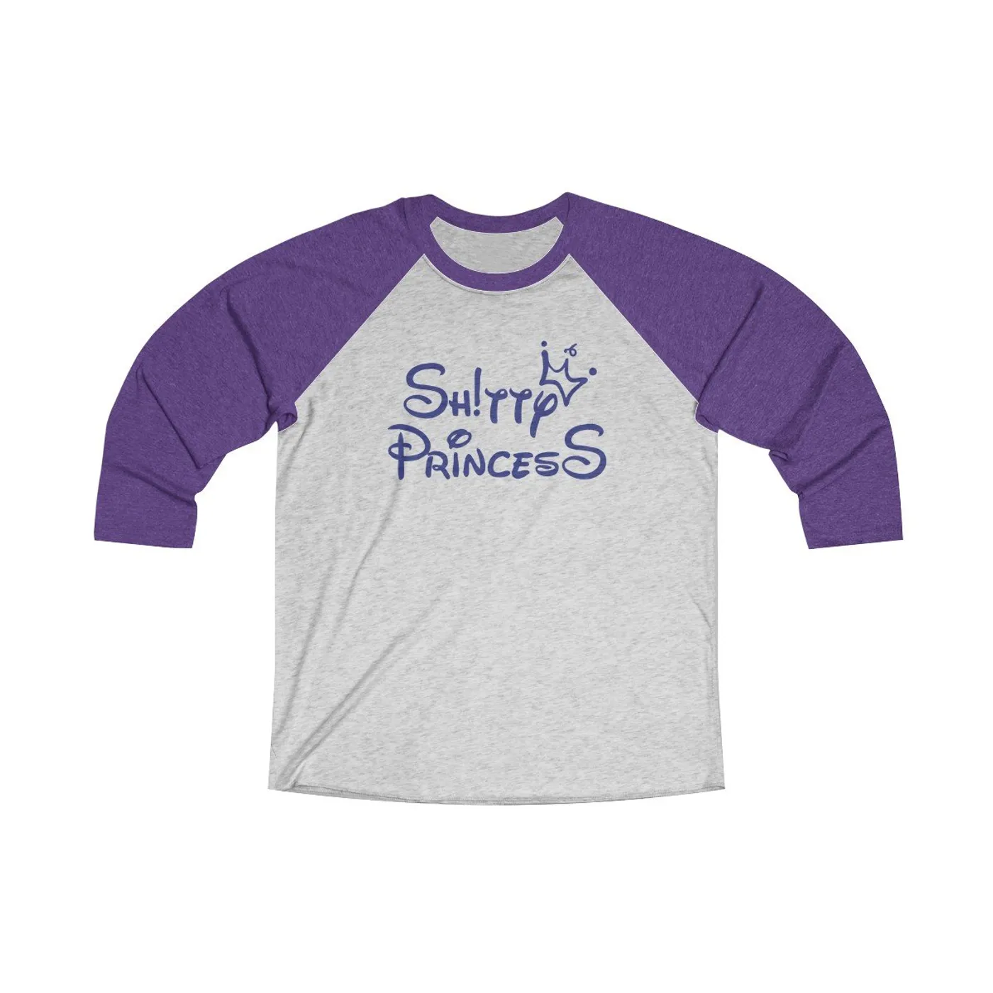 Unisex Tri-Blend 3/4 Raglan Tee in Shitty Princess Navy OG Logo