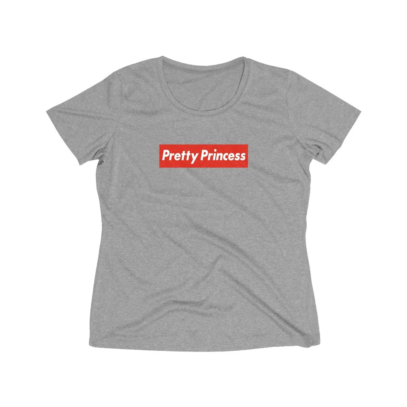 Shitty Princess Women's Heather Wicking Tee in Pretty Princess Red Logo
