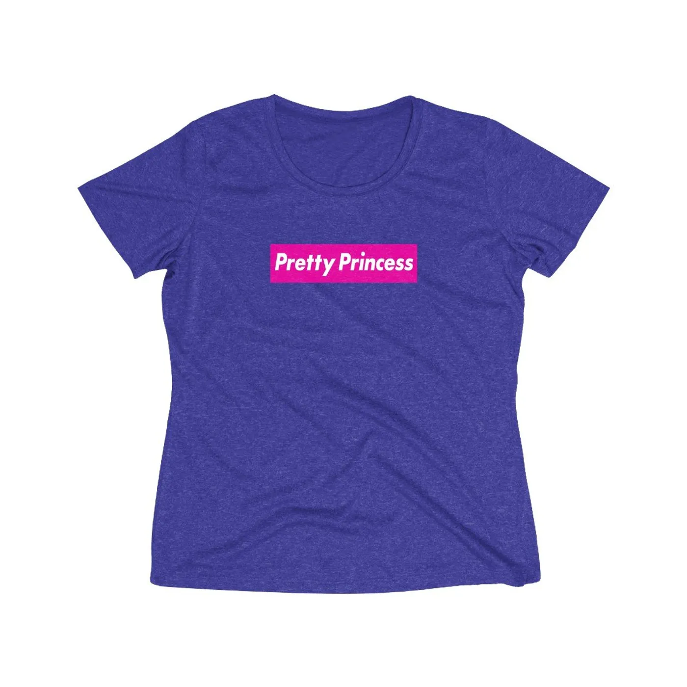 Shitty Princess Women's Heather Wicking Tee in Pretty Princess Pink Logo