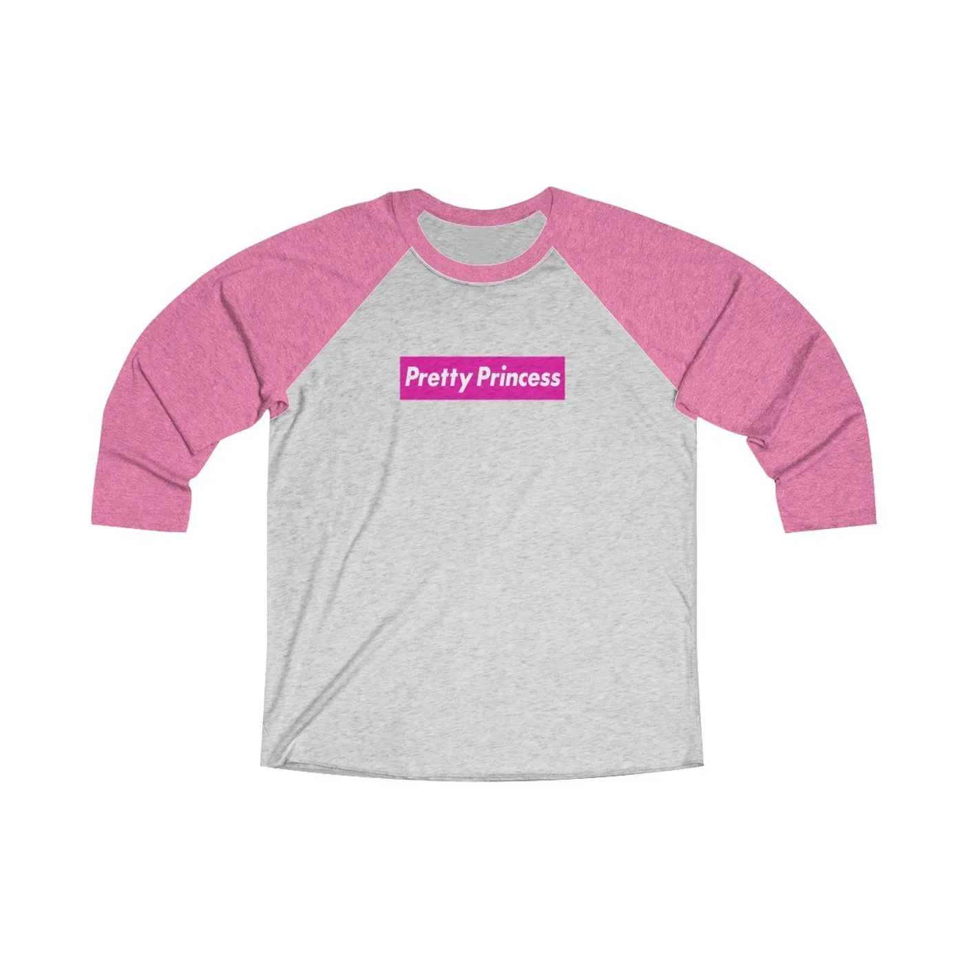 Shitty Princess Tri-Blend 3/4 Raglan Tee in Pretty Princess Pink Logo
