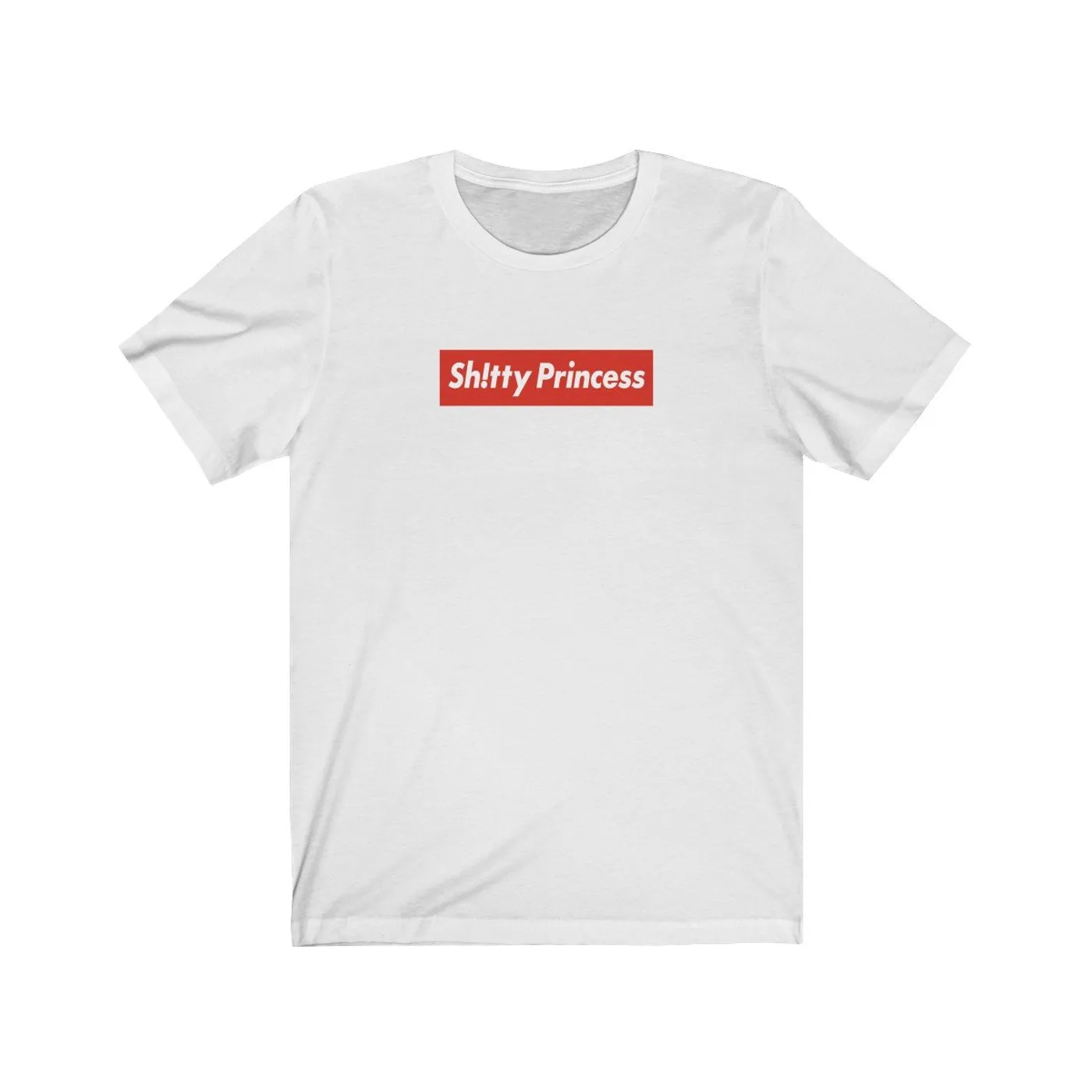 Unisex Jersey Short Sleeve Tee in Shitty Princess Red Logo