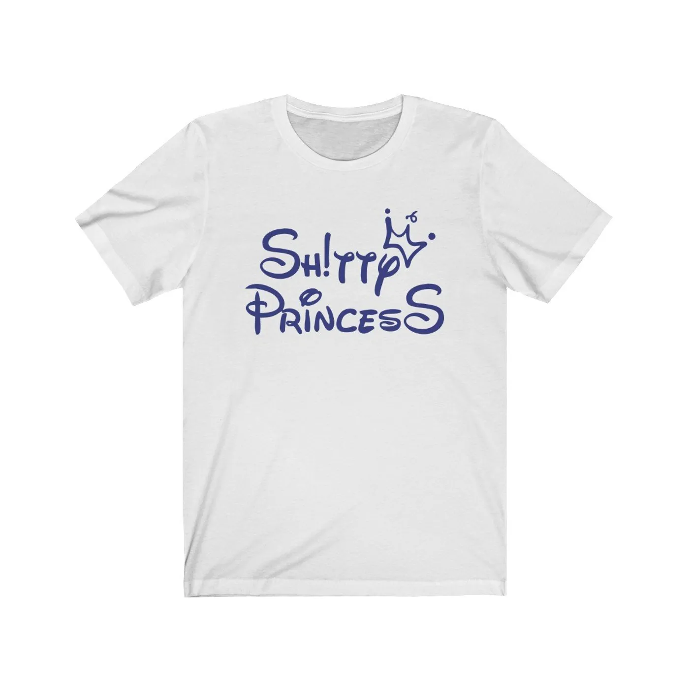 Unisex Jersey Short Sleeve Tee in Shitty Princess Navy OG Logo