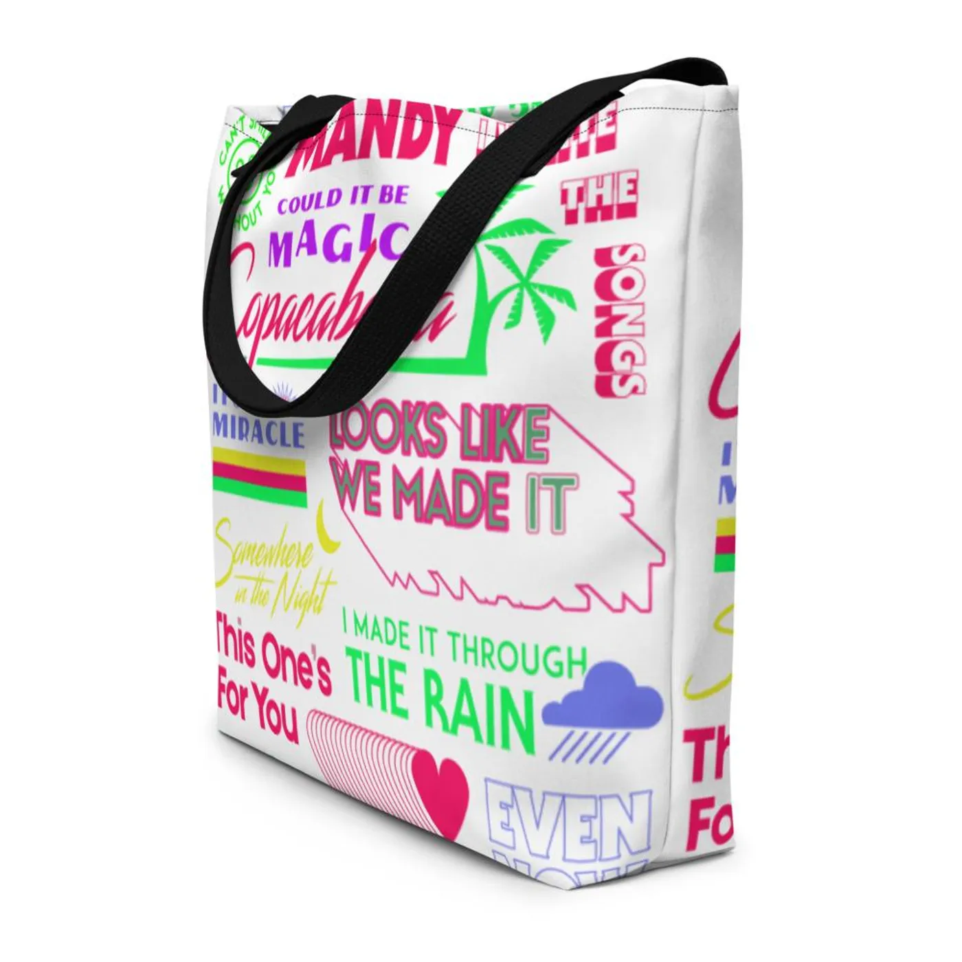 Barry Manilow MANILOW Neon Titles Beach Bag