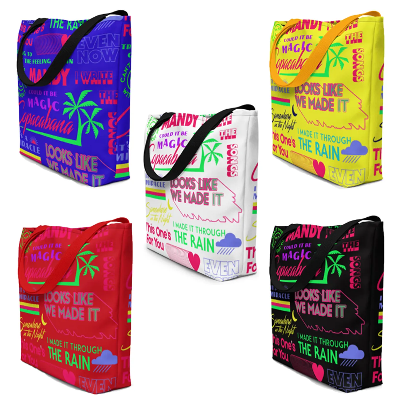 Barry Manilow MANILOW Neon Titles Beach Bag