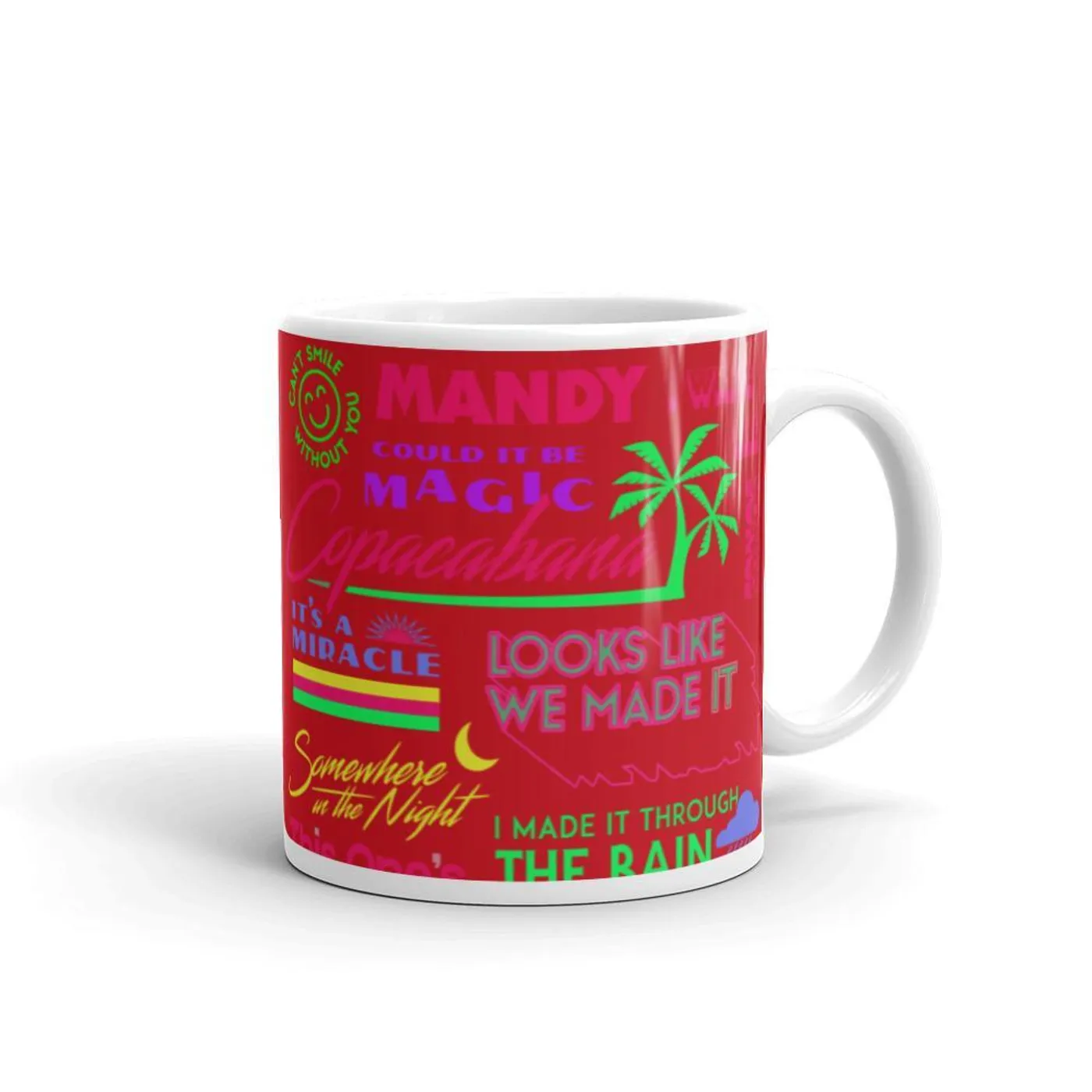 Barry Manilow MANILOW Neon Titles Mug