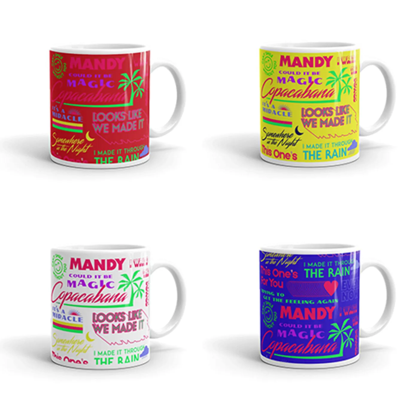 Barry Manilow MANILOW Neon Titles Mug