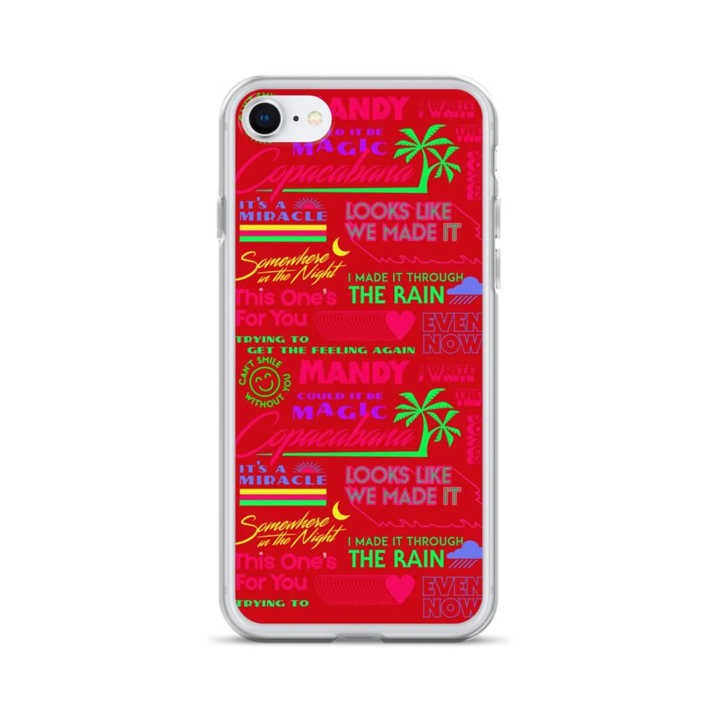 Barry Manilow MANILOW Neon Song Titles Red iPhone Case