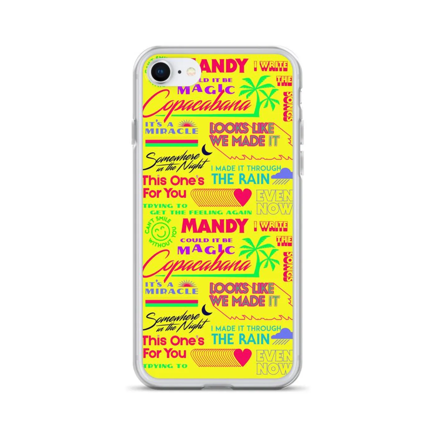 Barry Manilow MANILOW Neon Song Titles Yellow iPhone Case