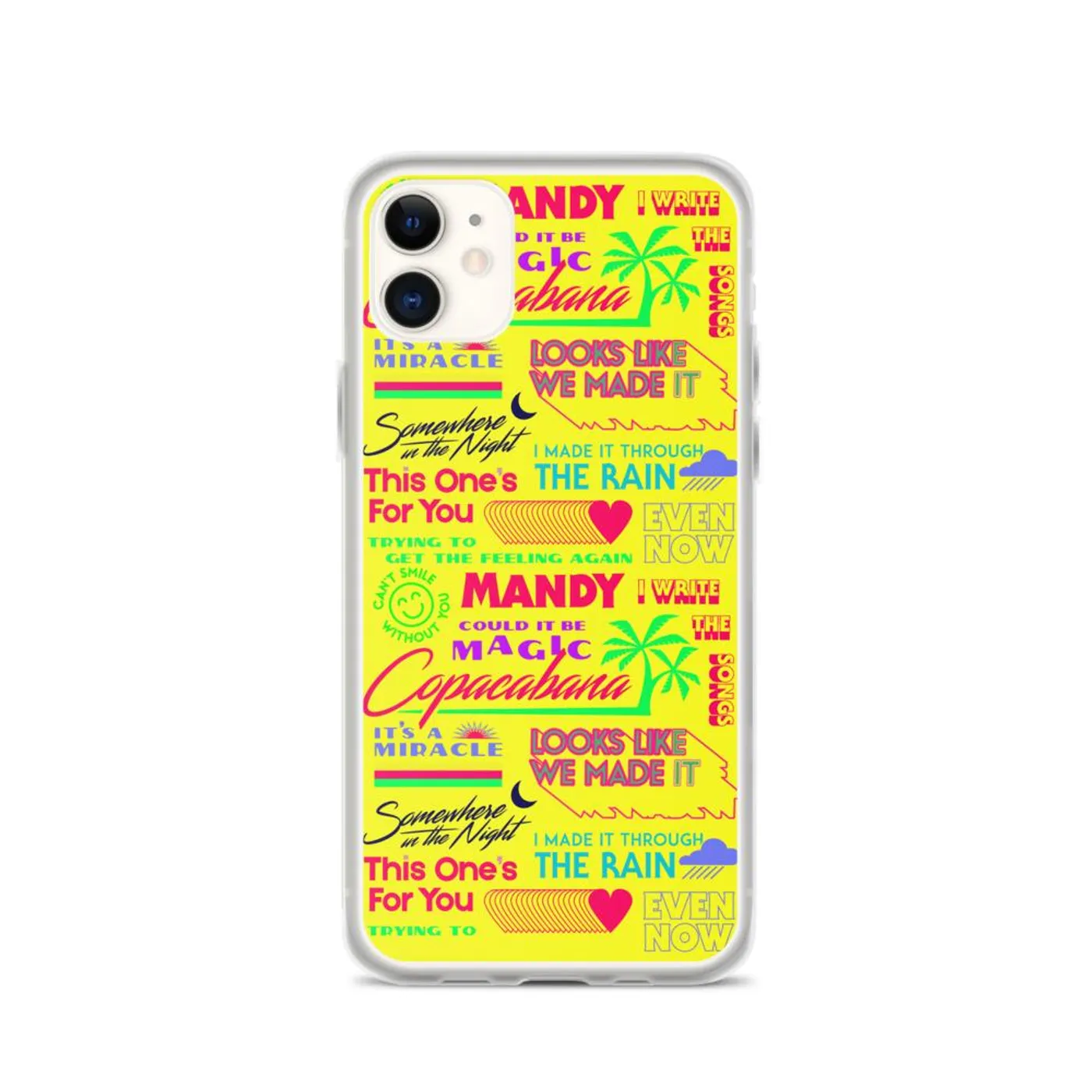 Barry Manilow MANILOW Neon Song Titles Yellow iPhone Case