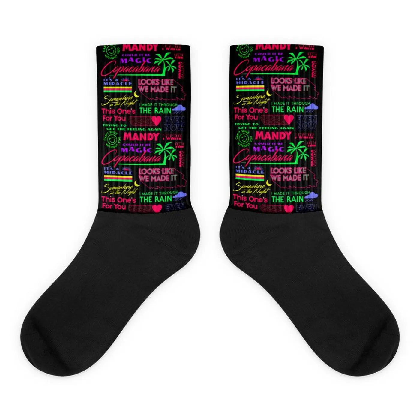 Barry Manilow MANILOW Neon Titles Socks