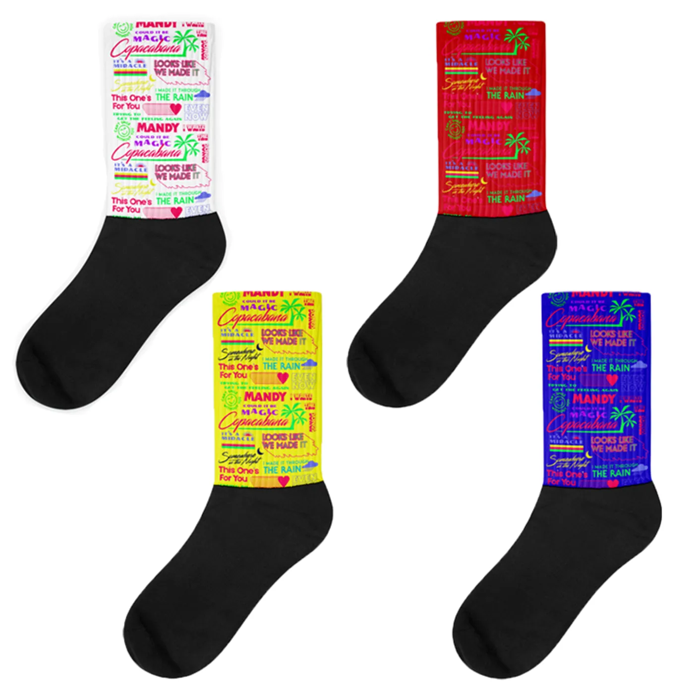 Barry Manilow MANILOW Neon Titles Socks