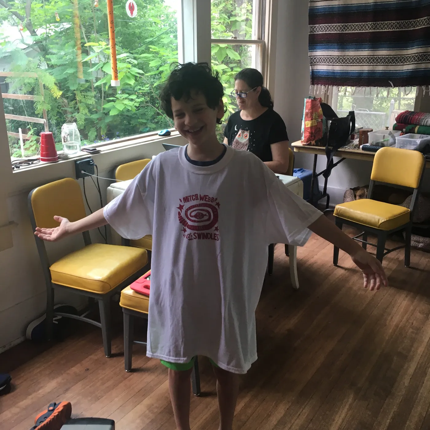 Mitch Webb and the Swindles White T-Shirt Red Print 2020