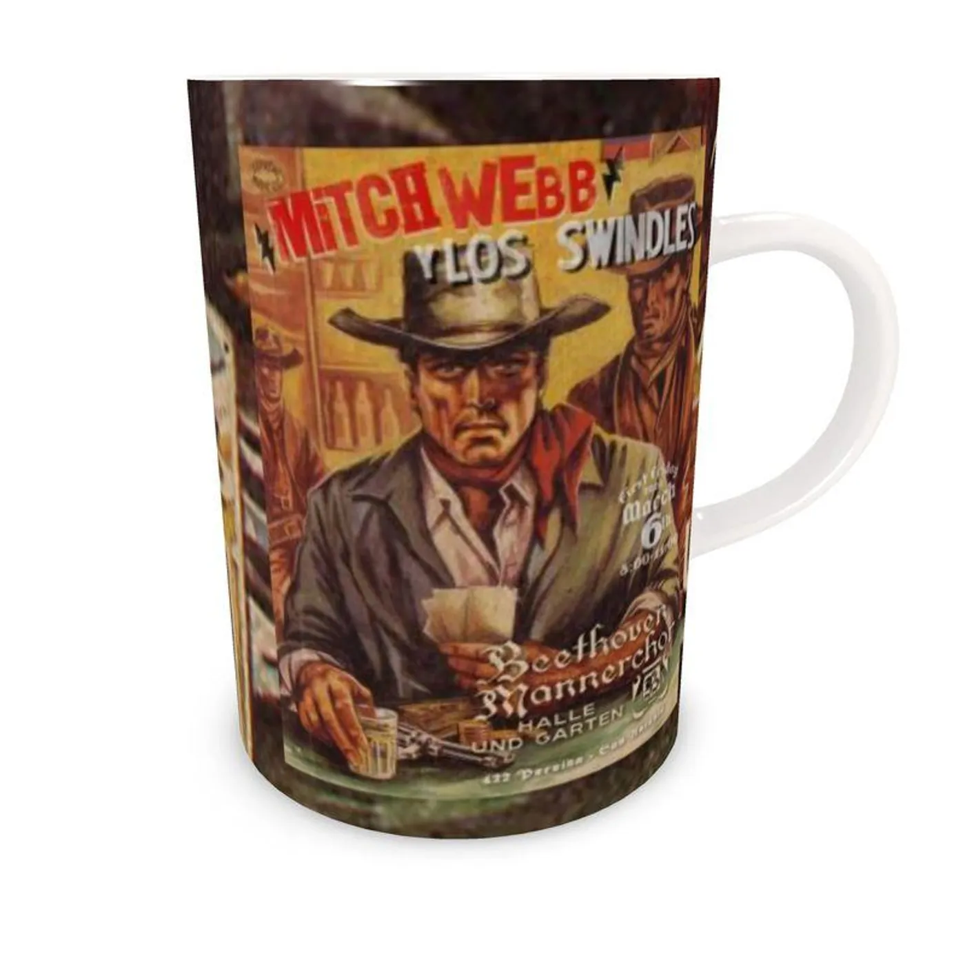 Live Show Poster Series (2 of 12) by H. Michael Karshis | Mitch Webb and the Swindles | Tall Bone China Mug