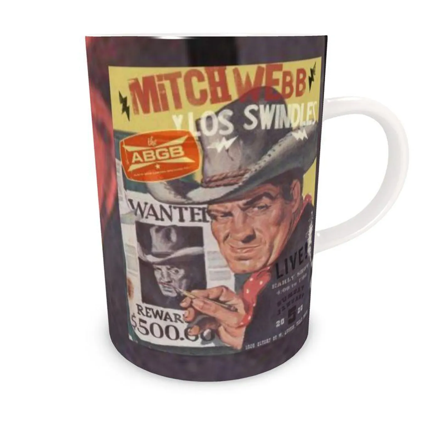 Live Show Poster Series (5 of 12) by H. Michael Karshis | Mitch Webb and the Swindles | Tall Bone China Mug