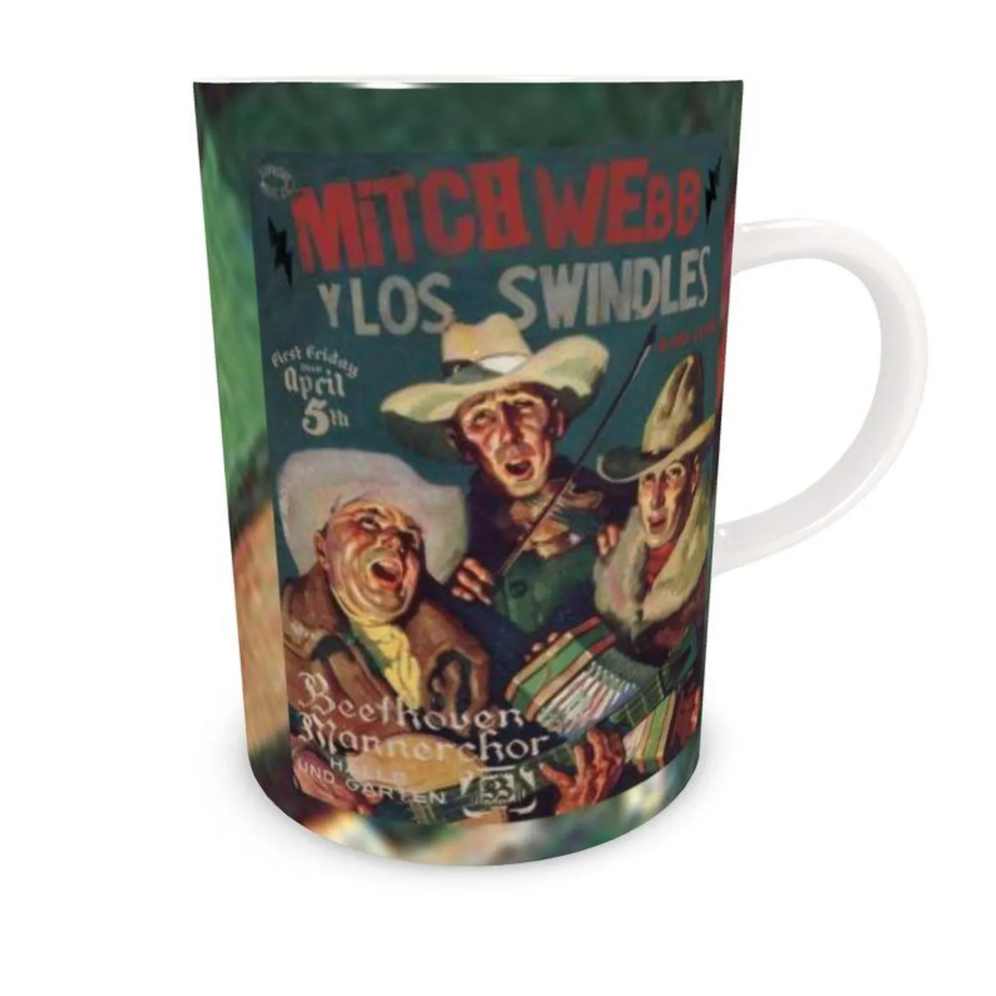 Live Show Poster Series (10 of 12) by H. Michael Karshis | Mitch Webb and the Swindles | Tall Bone China Mug
