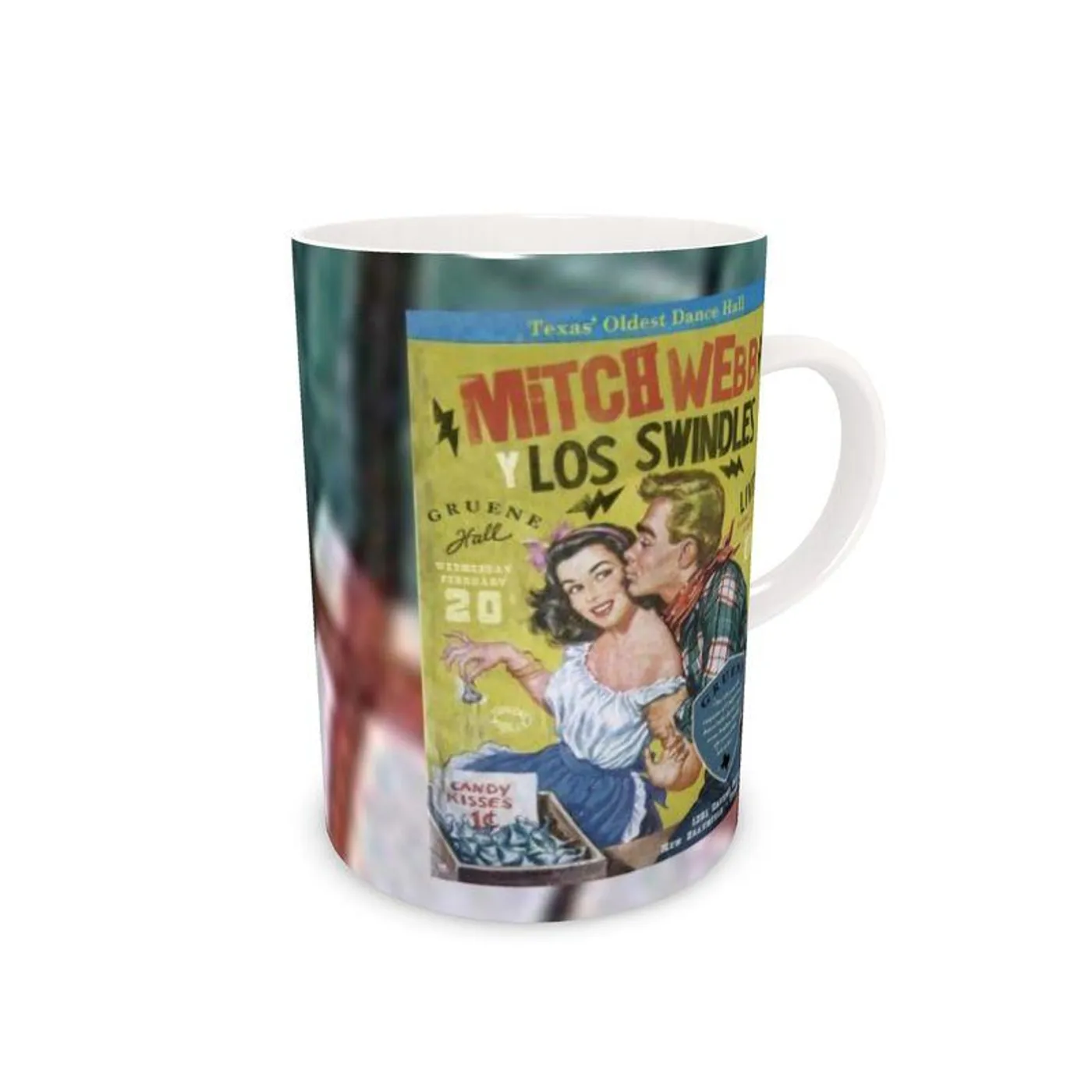 Live Show Poster Series (11 of 12) by H. Michael Karshis | Mitch Webb and the Swindles | Tall Bone China Mug