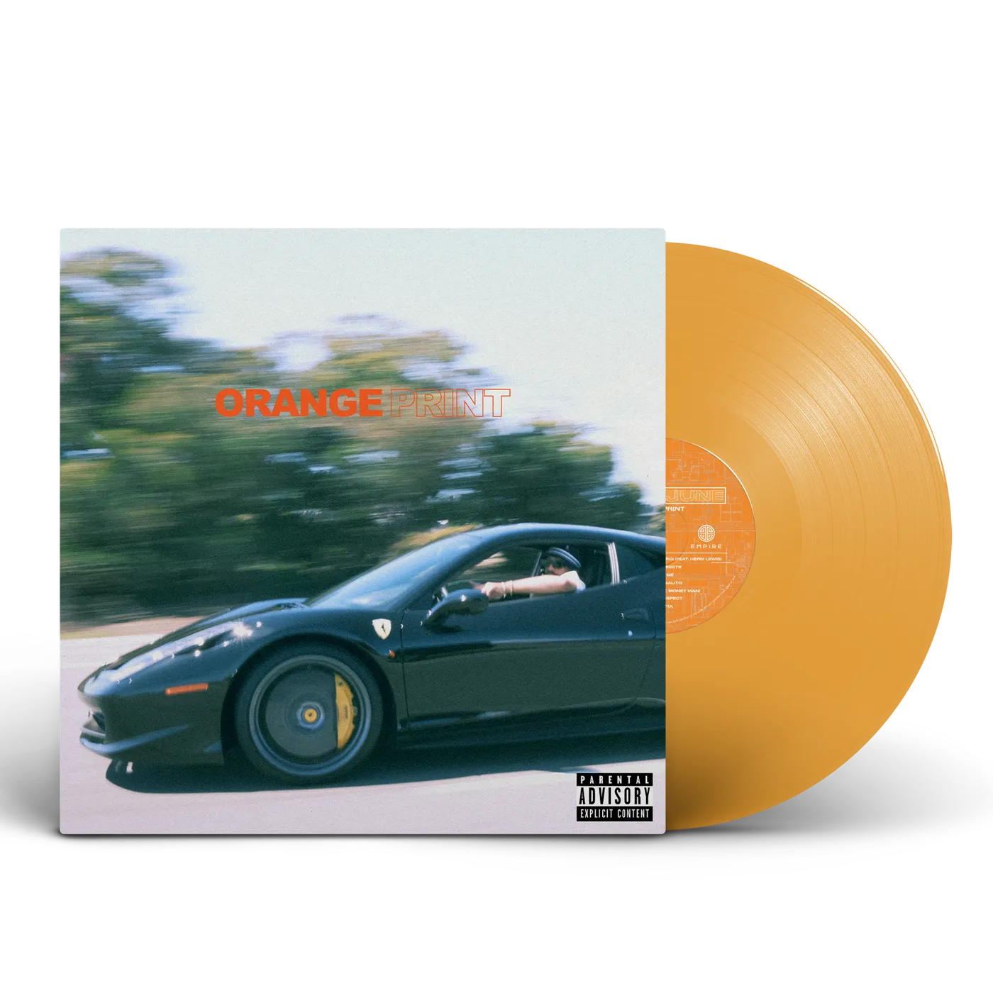 Larry June Orange Print Vinyl