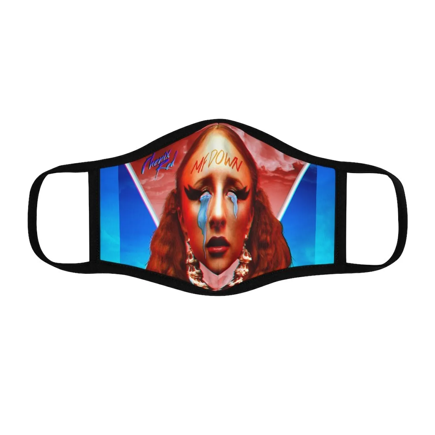 Phenix Red Fitted Polyester "MF DOWN" Face Mask