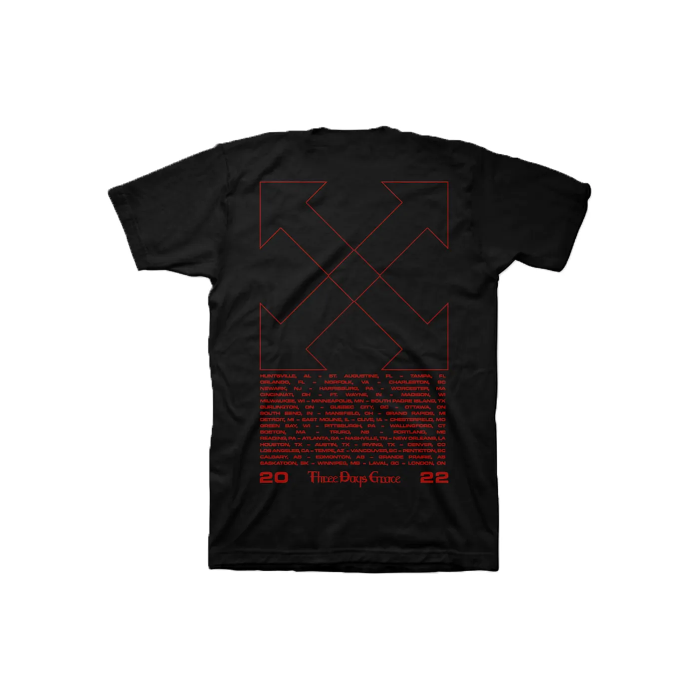 Three Days Grace EXPLOSIONS Arrow Dateback Tee
