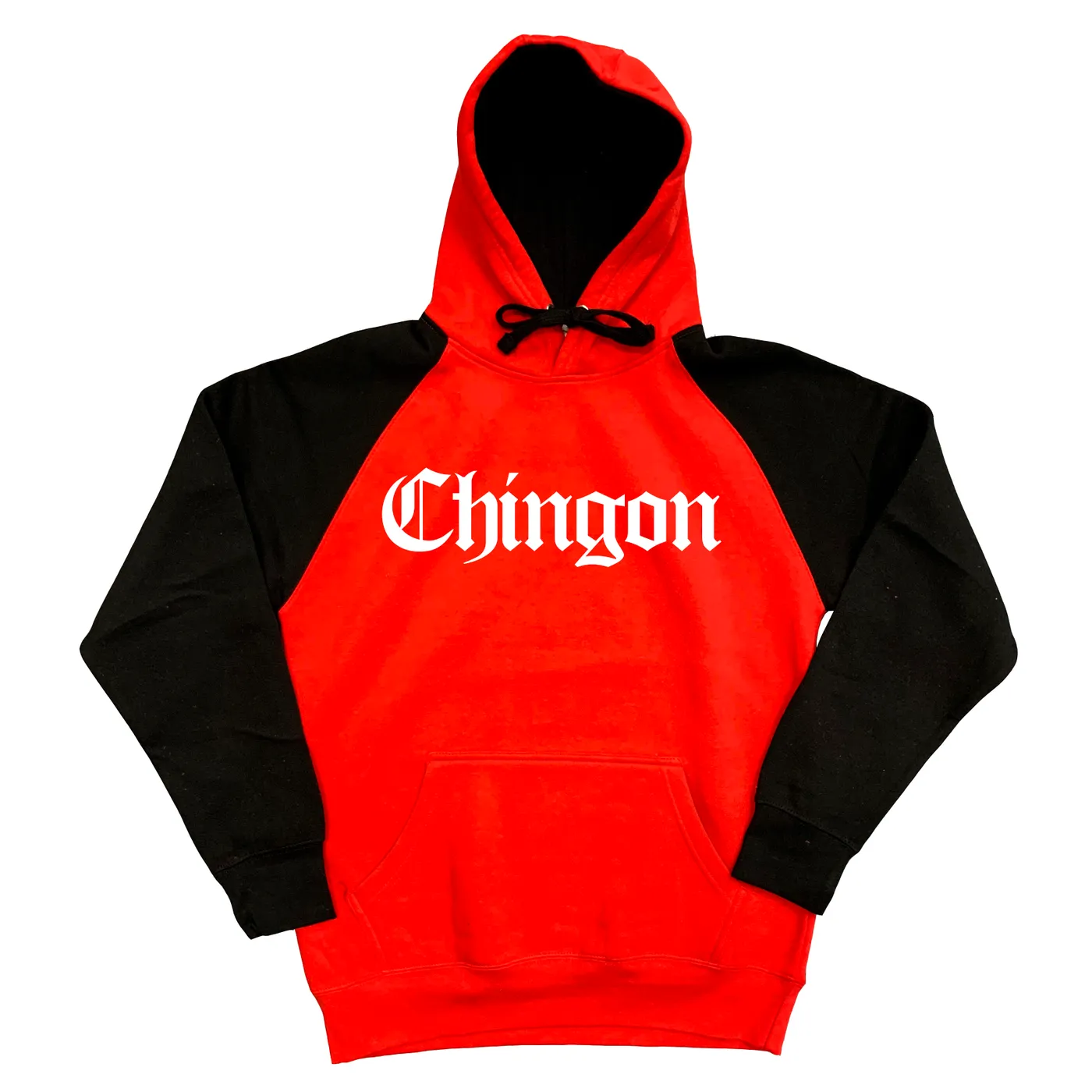 George Lopez Chingon Red and Black Hoodie "White Print'