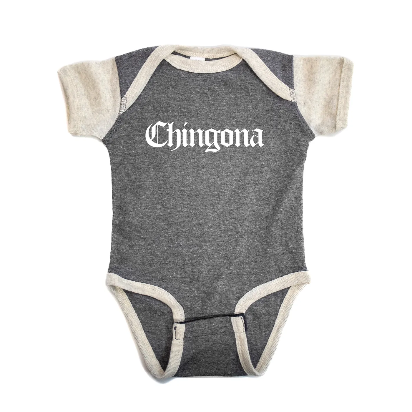 George Lopez Chingona "Heather Grey/Sand" Premium Onesie