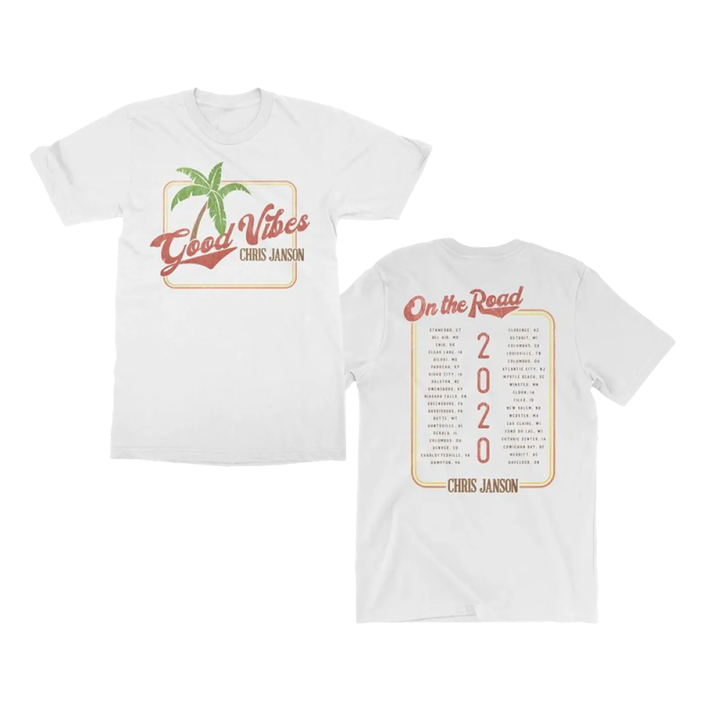 Chris Janson Good Vibes 2020 Tour T-shirt