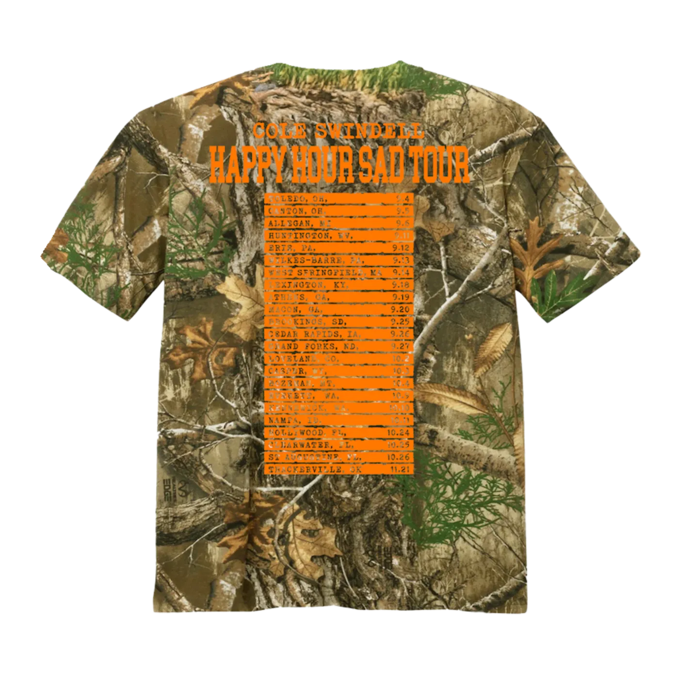 Cole Swindell Camo Happy Hour Sad T-Shirt