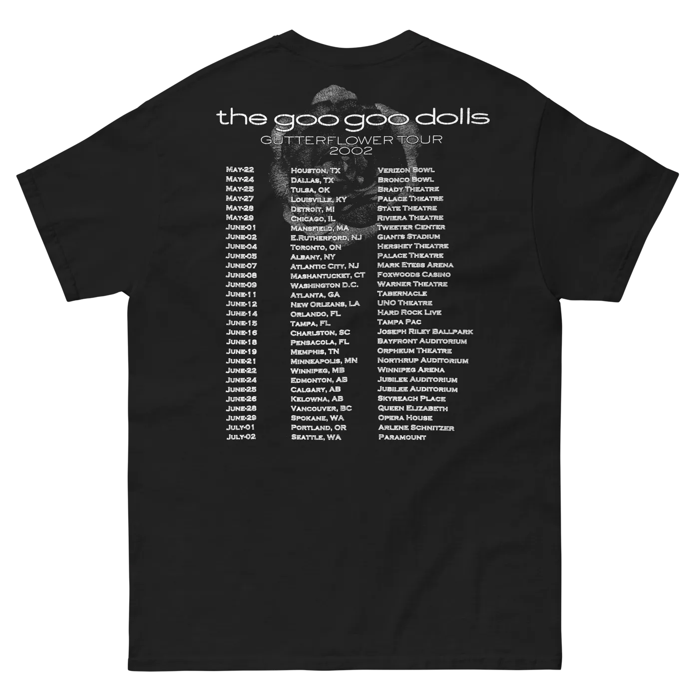 The Goo Goo Dolls Gutterflower 2002 Tour Tee
