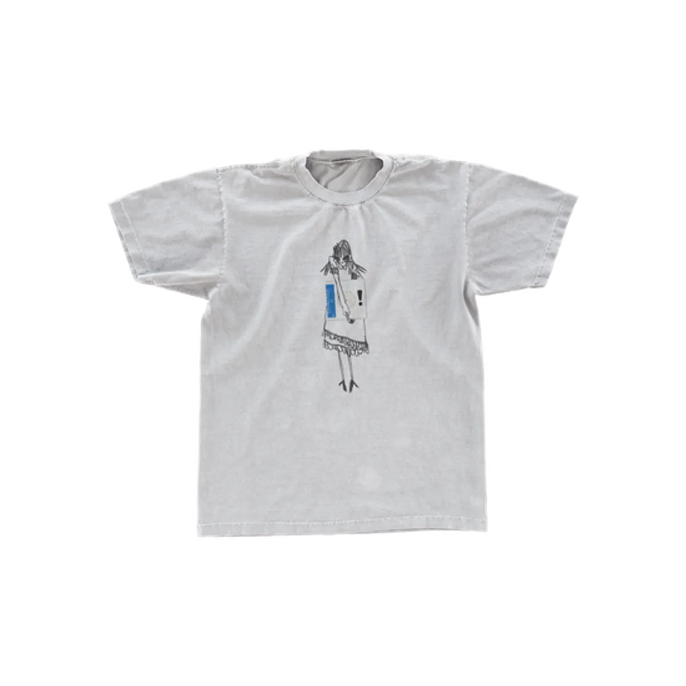 julie macy holding vinyl t-shirt
