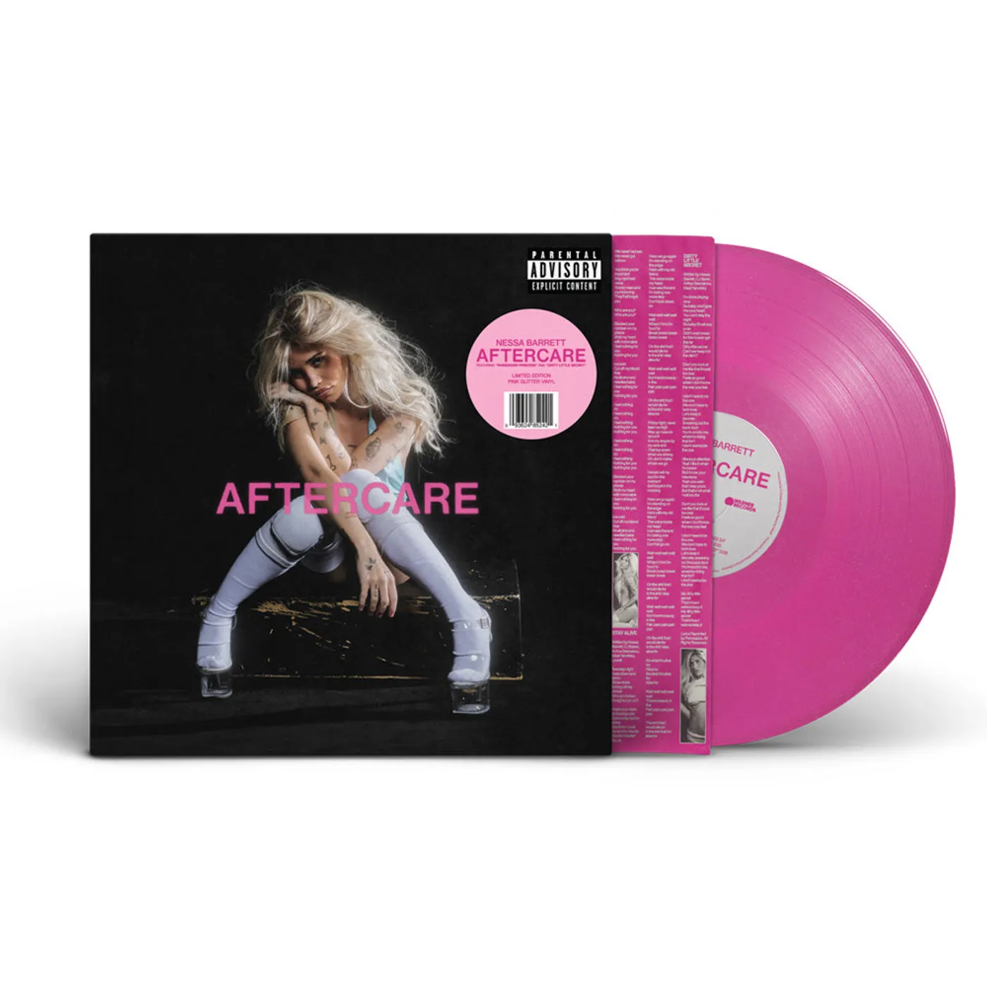 Nessa Barrett AFTERCARE Alt Pink Glitter Vinyl LP