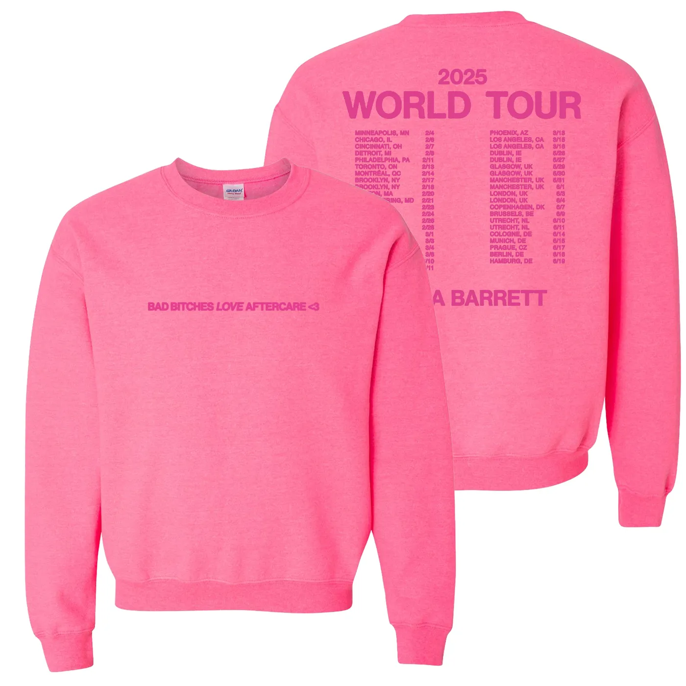 Nessa Barrett Bad B*tches 2025 Tour Crewneck