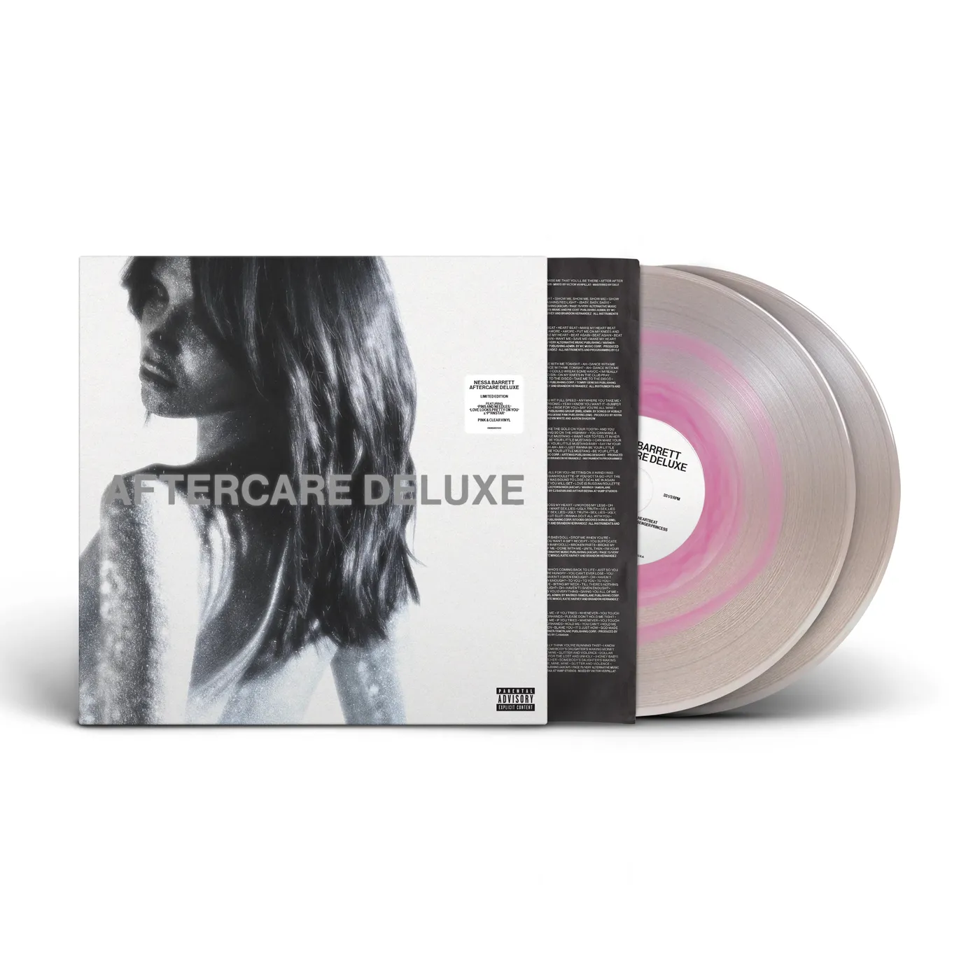 Nessa Barrett AFTERCARE DELUXE Pink & Clear Vinyl 2LP