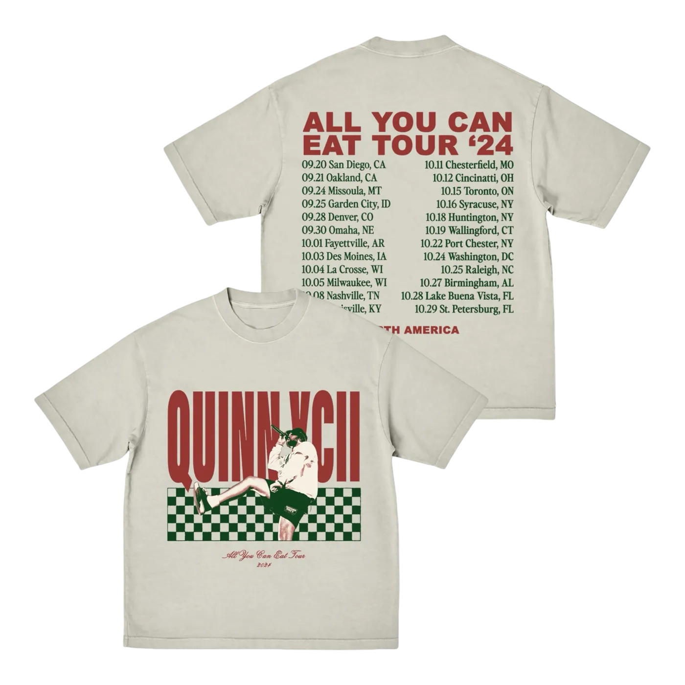 Quinn XCII AYCE Checkered Tour Date T-Shirt