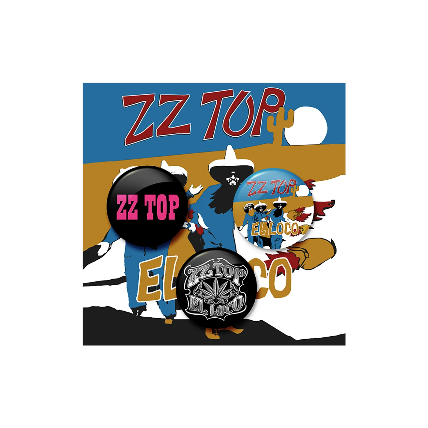 ZZ Top El Loco Button Set
