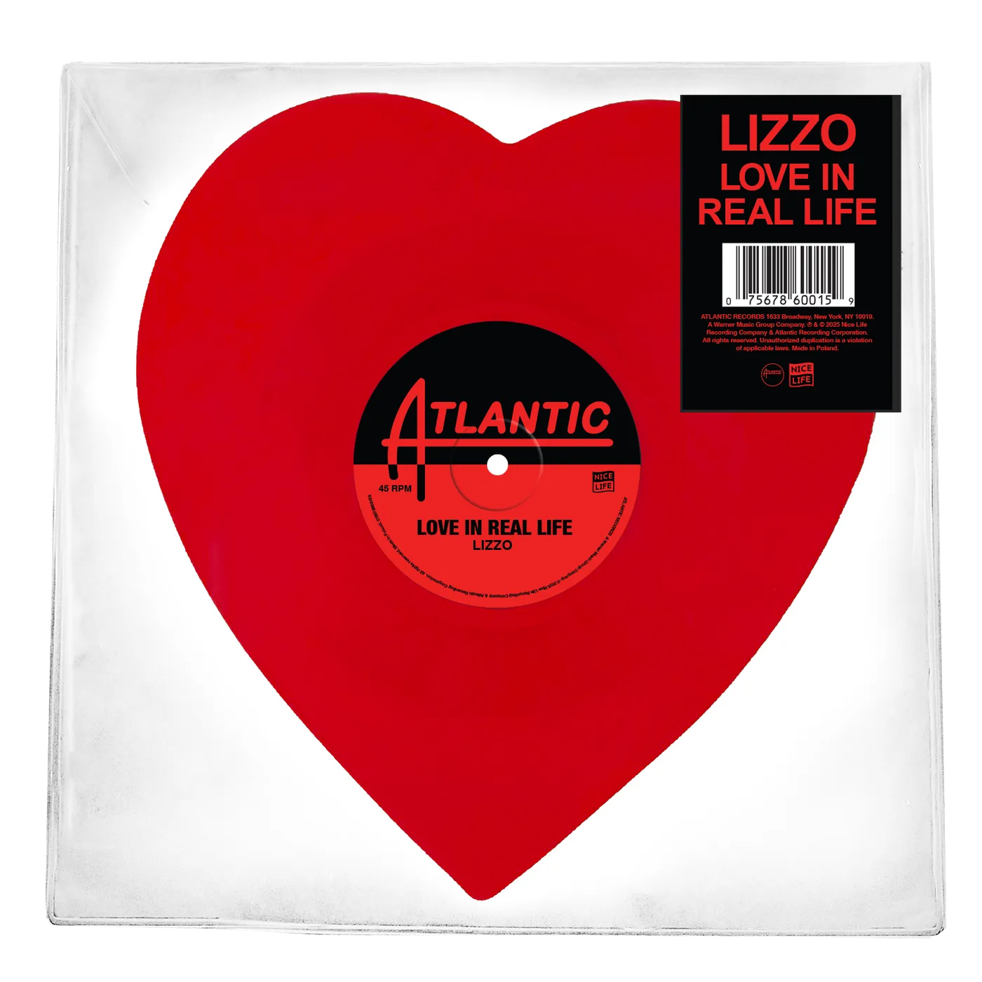 Lizzo Love in Real Life 10” Heart Shaped Vinyl