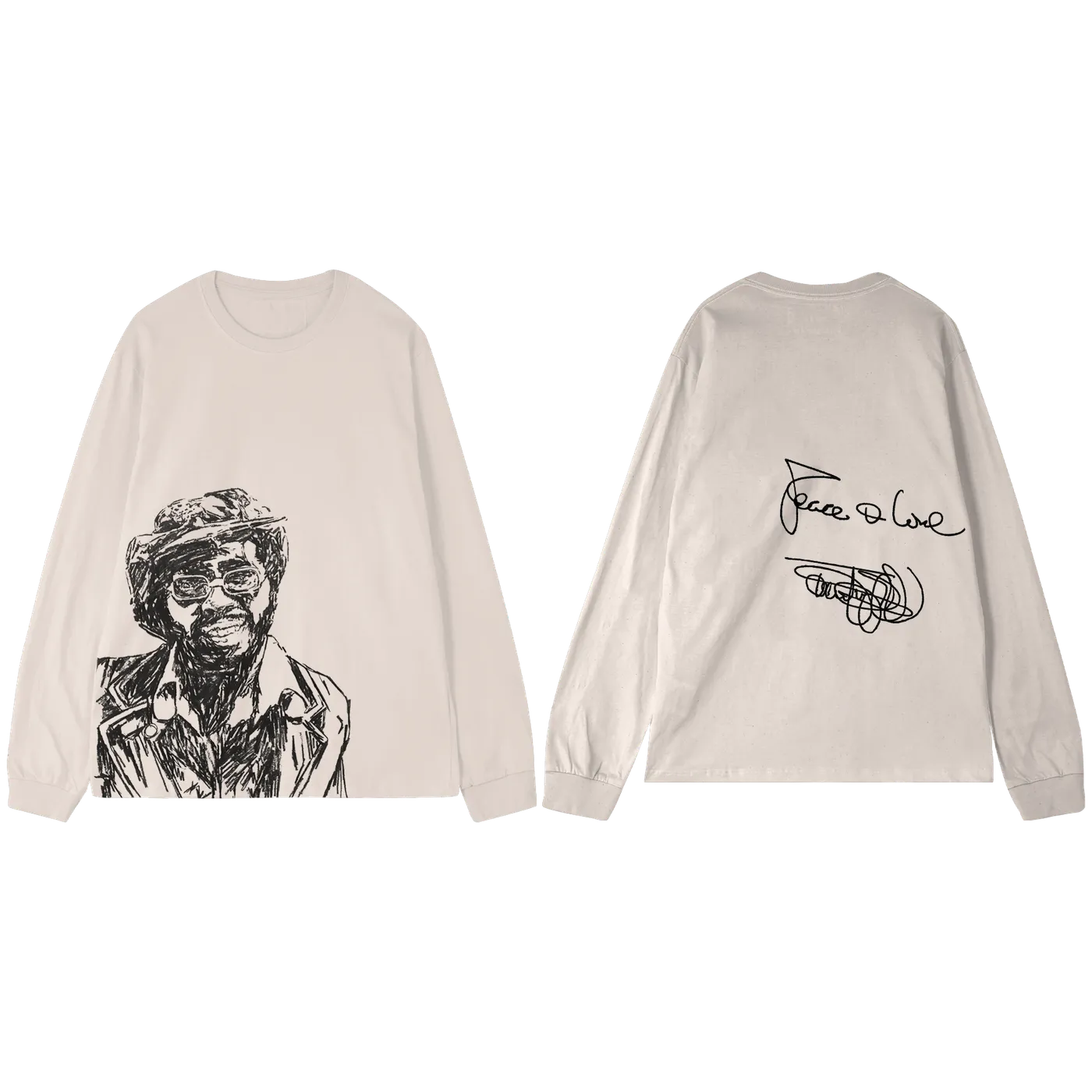 Curtis Mayfield Peace & Love Long Sleeve T-Shirt
