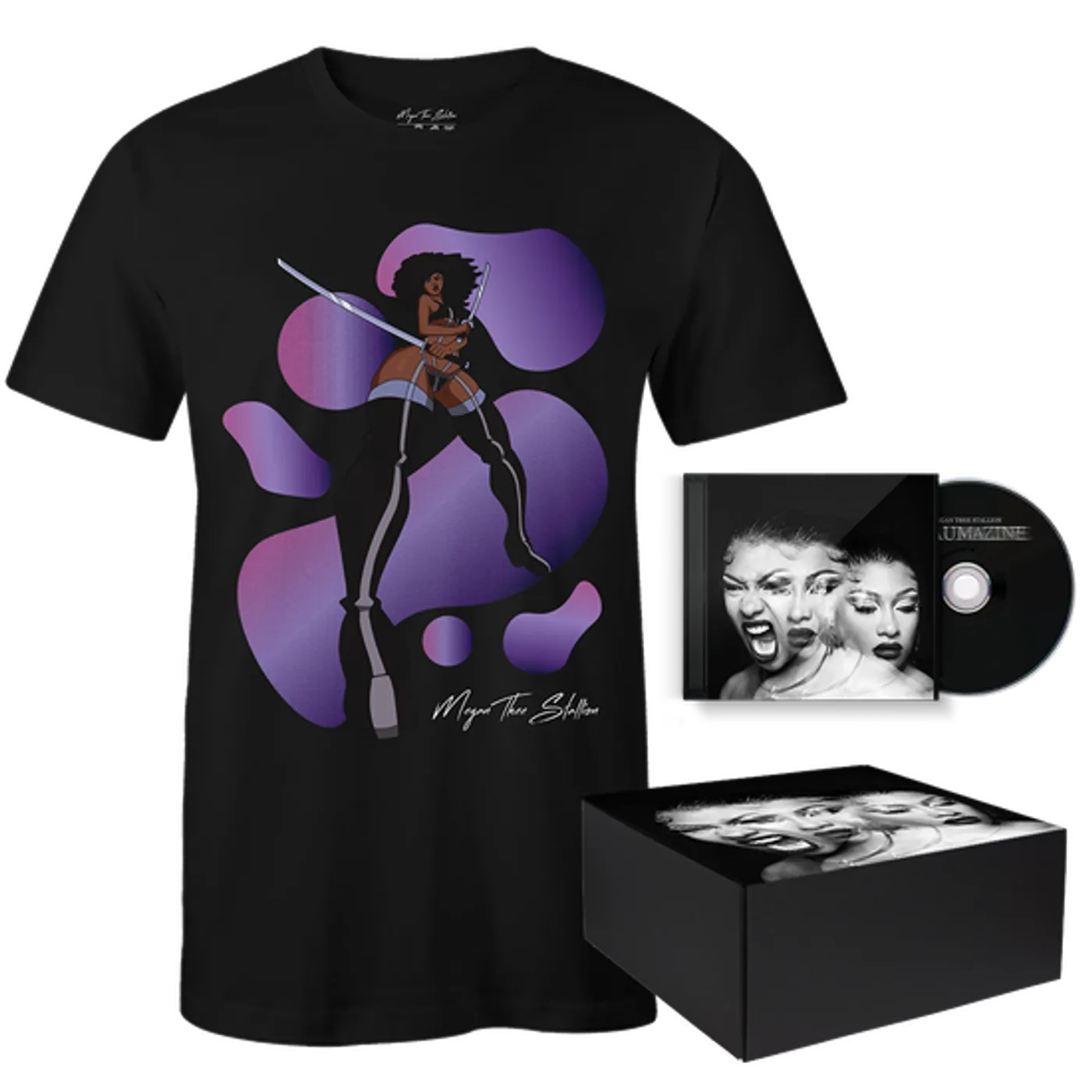Megan Thee Stallion Traumazine Box Set with CD + Black 'Sword' T-Shirt