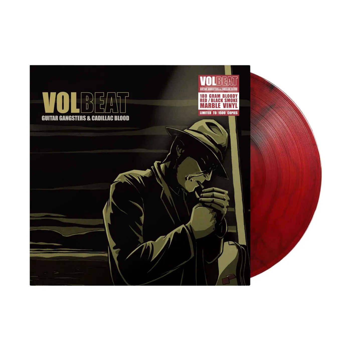 Volbeat Guitar Gangsters & Cadillac Blood LP - Red/Black Marble Vinyl