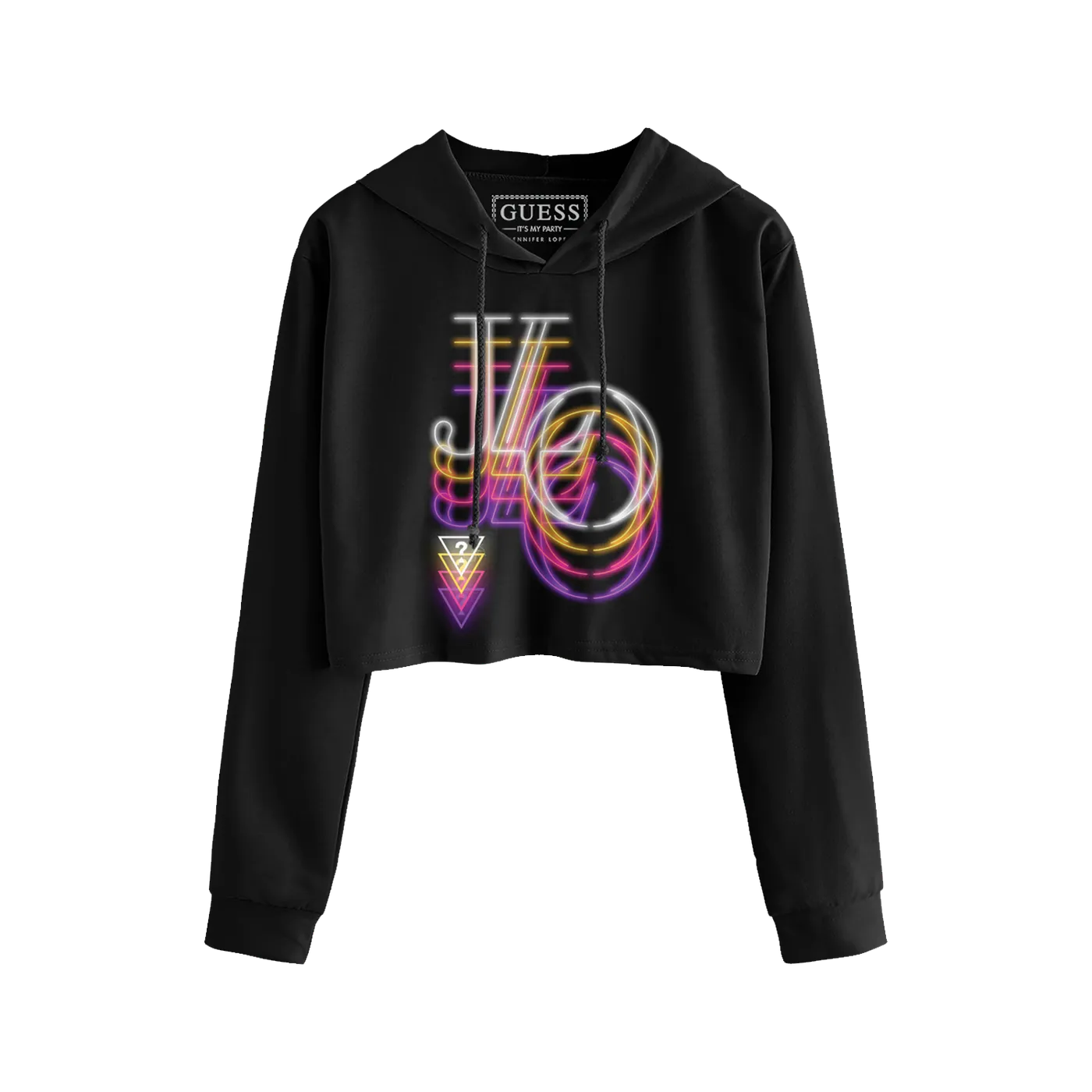 Jennifer Lopez Neon Repeater Crop Hoodie