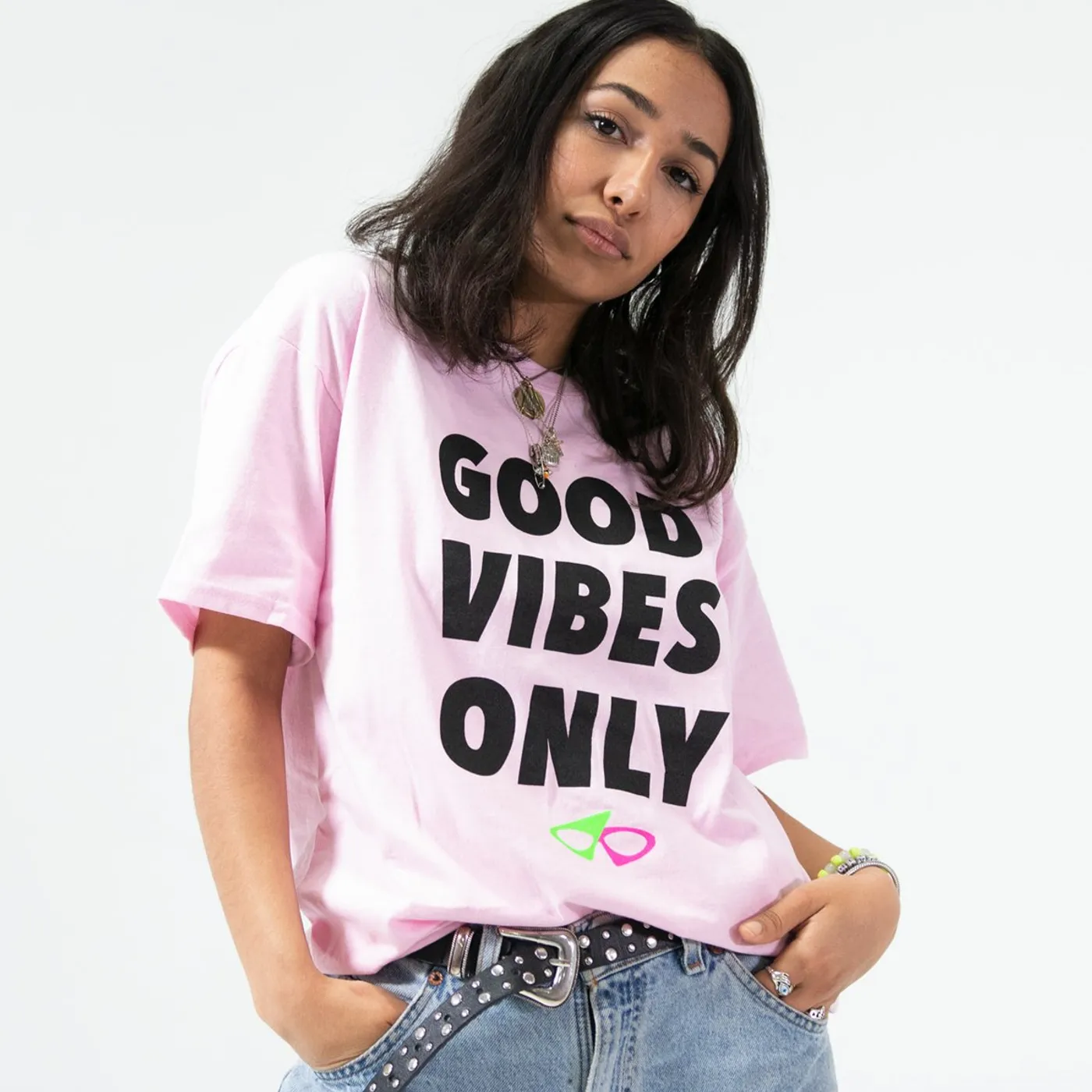Roy Purdy Good Vibes Only Tee Light Pink