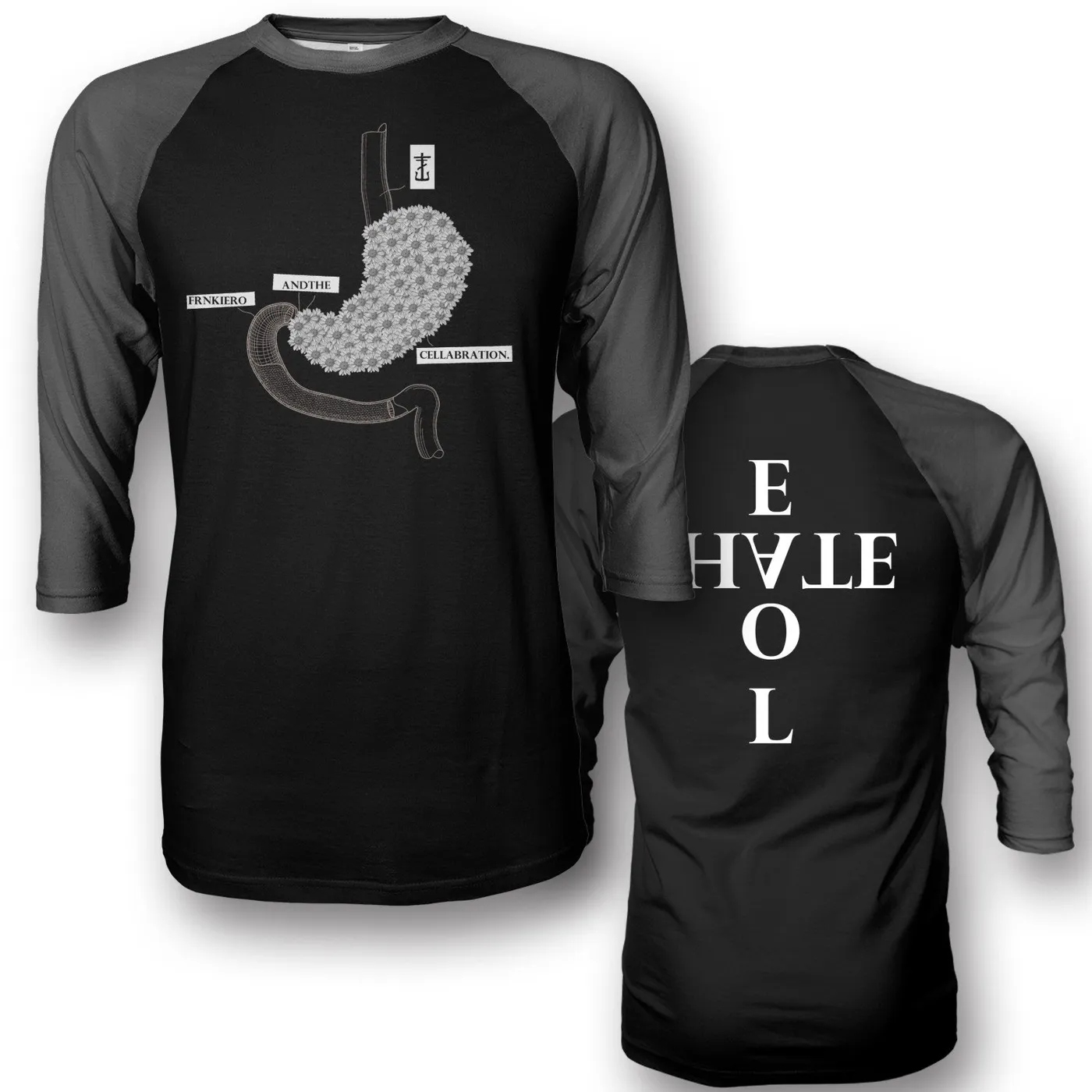 Frank Iero Stomach Flowers Raglan (Black/Grey)