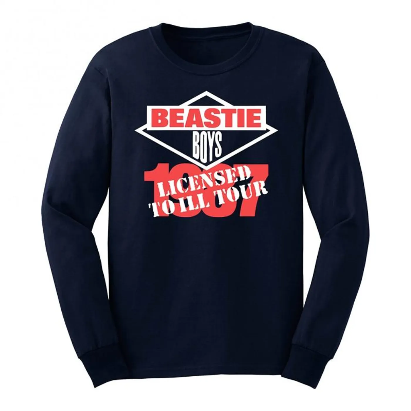 Beastie Boys Licensed to Ill 1987 Tour Logo Long sleeve T (Navy)